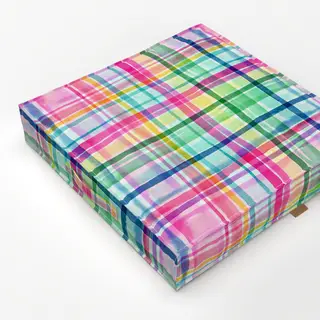 Bodenkissen Sommer Karomuster Plaid Pink