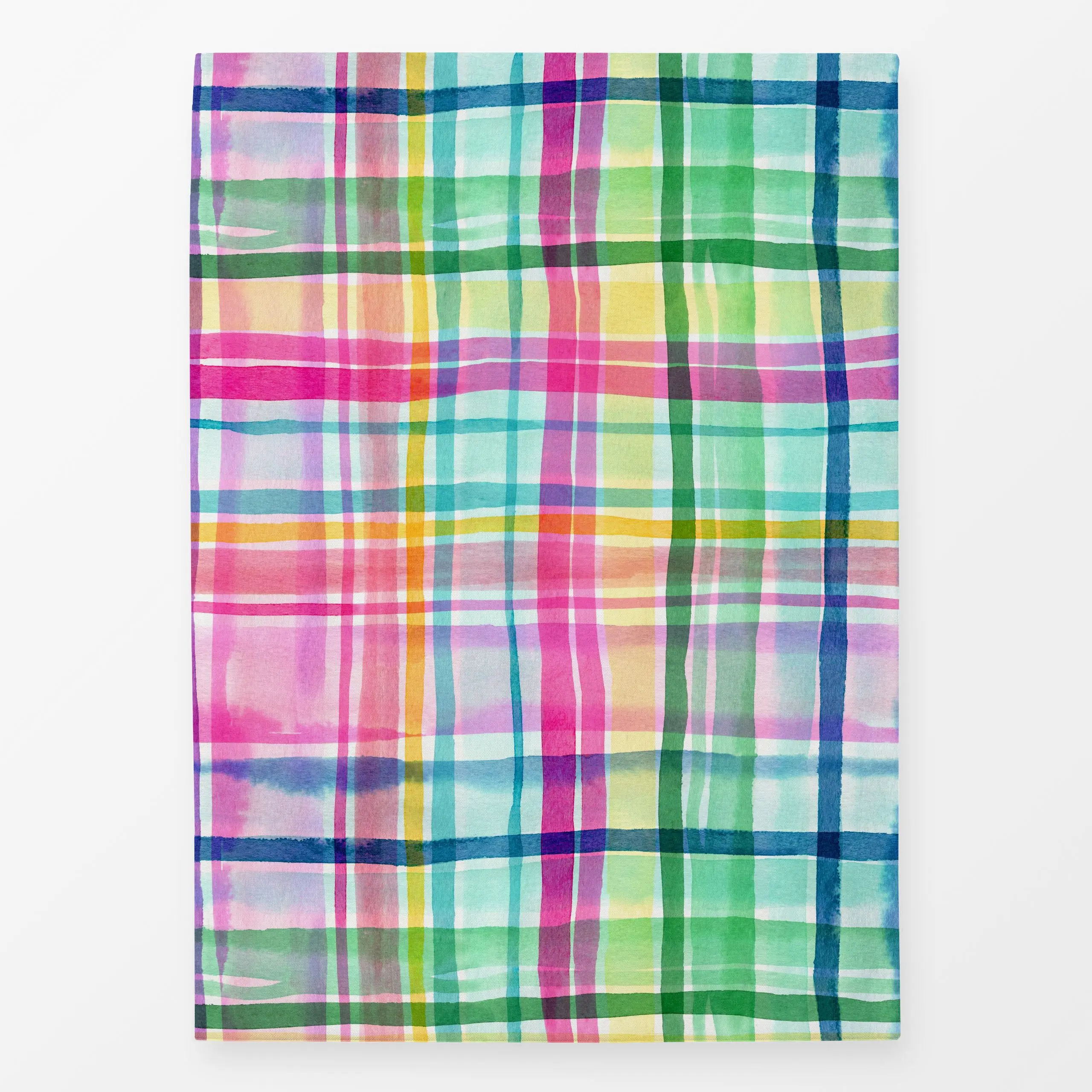 Geschirrtücher Sommer Karomuster Plaid Pink - Symbole & Muster - von „Ninola Design "; Aquarell, Garten, summer, colorful, g...