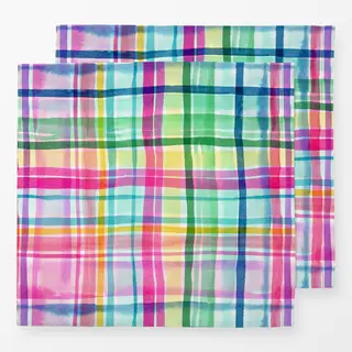 Servietten Sommer Karomuster Plaid Pink