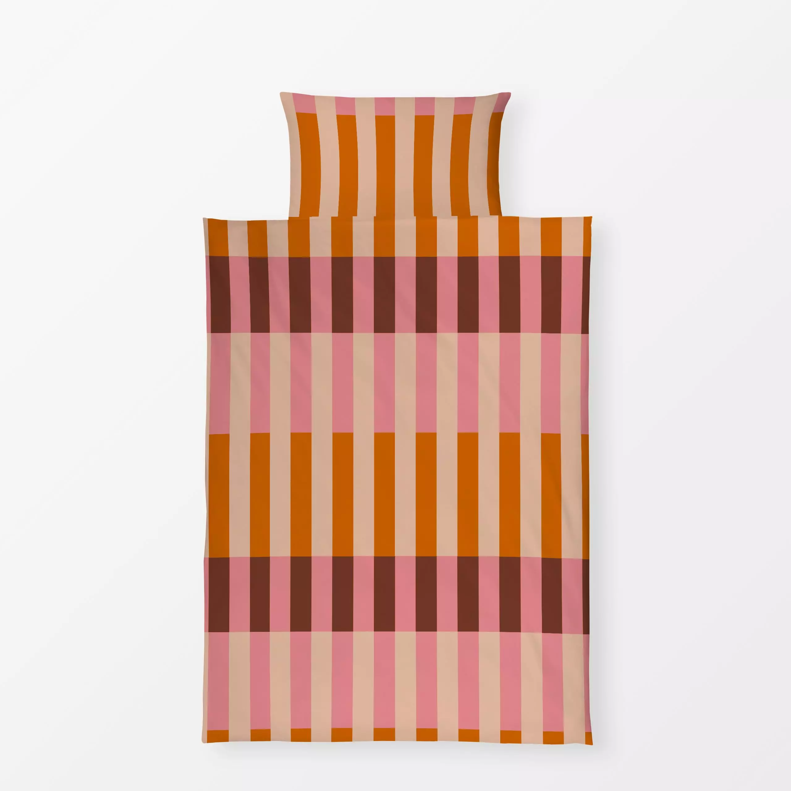 Bettwäsche Streifen Pink Orange Beige - Herbst, Sommer, Symbole & Muster - von „Alisa Knöß"; Herbstdeko, herbstlich, Gartend...