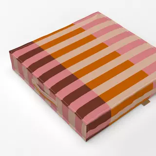 Bodenkissen Streifen Pink Orange Beige