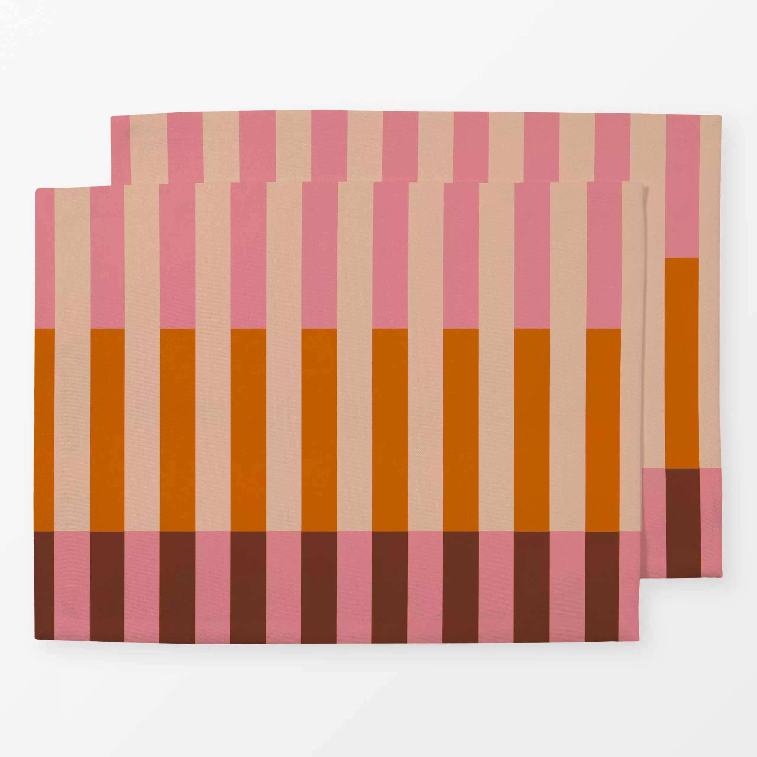 Tischset Streifen Pink Orange Beige - Herbst, Sommer, Symbole & Muster - von „Alisa Knöß"; Herbstdeko, herbstlich, Gartendek...