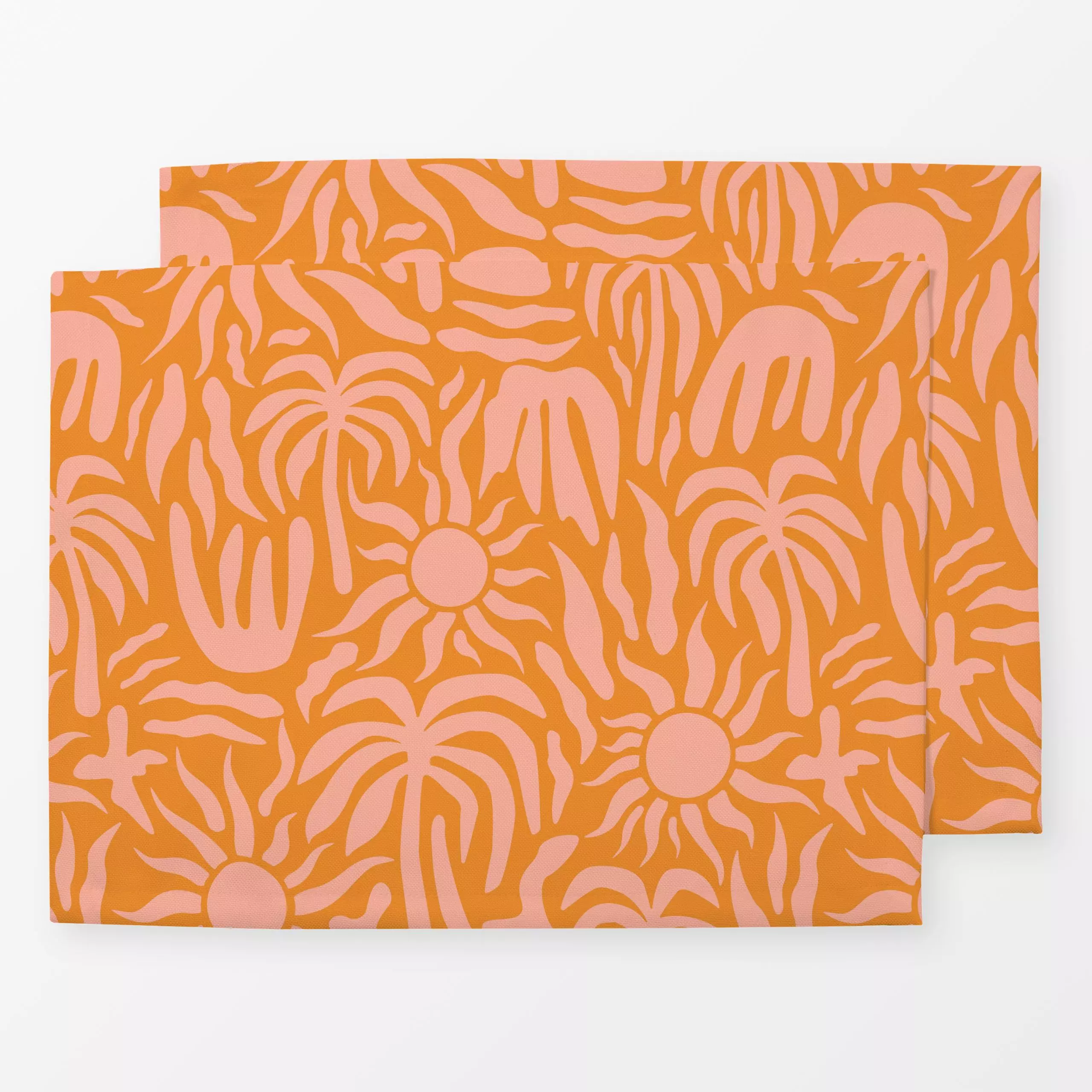 Tischset Palmeras y Sol naranja, Blumen, tropisch, Sommer, von Karen Menzenbach
