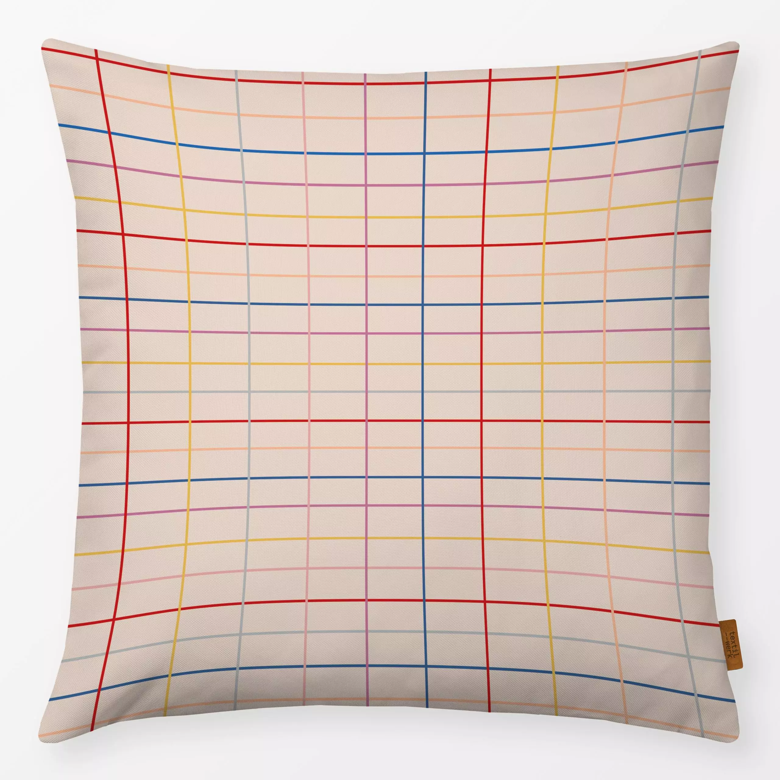 Kissen Colour grid bunt - Symbole & Muster - von „Fjord Studio"; Muster, Retro, grid, gitter, bunt, kariert, farbenfroh, Bet...