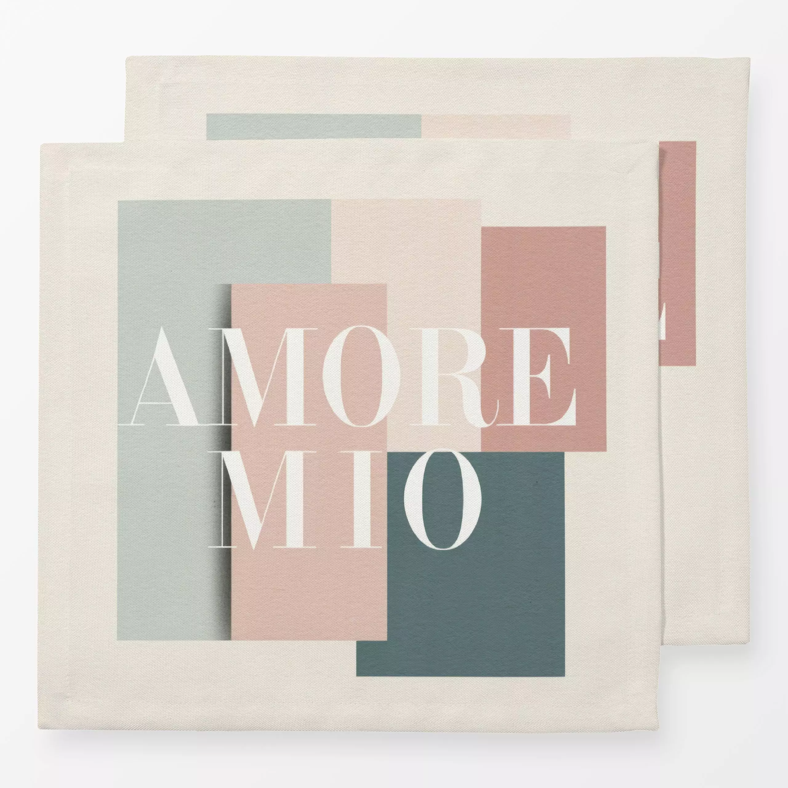 Servietten Amore Mio - Geometrisch - Liebe, Romantik & Pride, Sprüche & Schriftzüge - von „Uta Naumann"; Geometrisch, quadra...