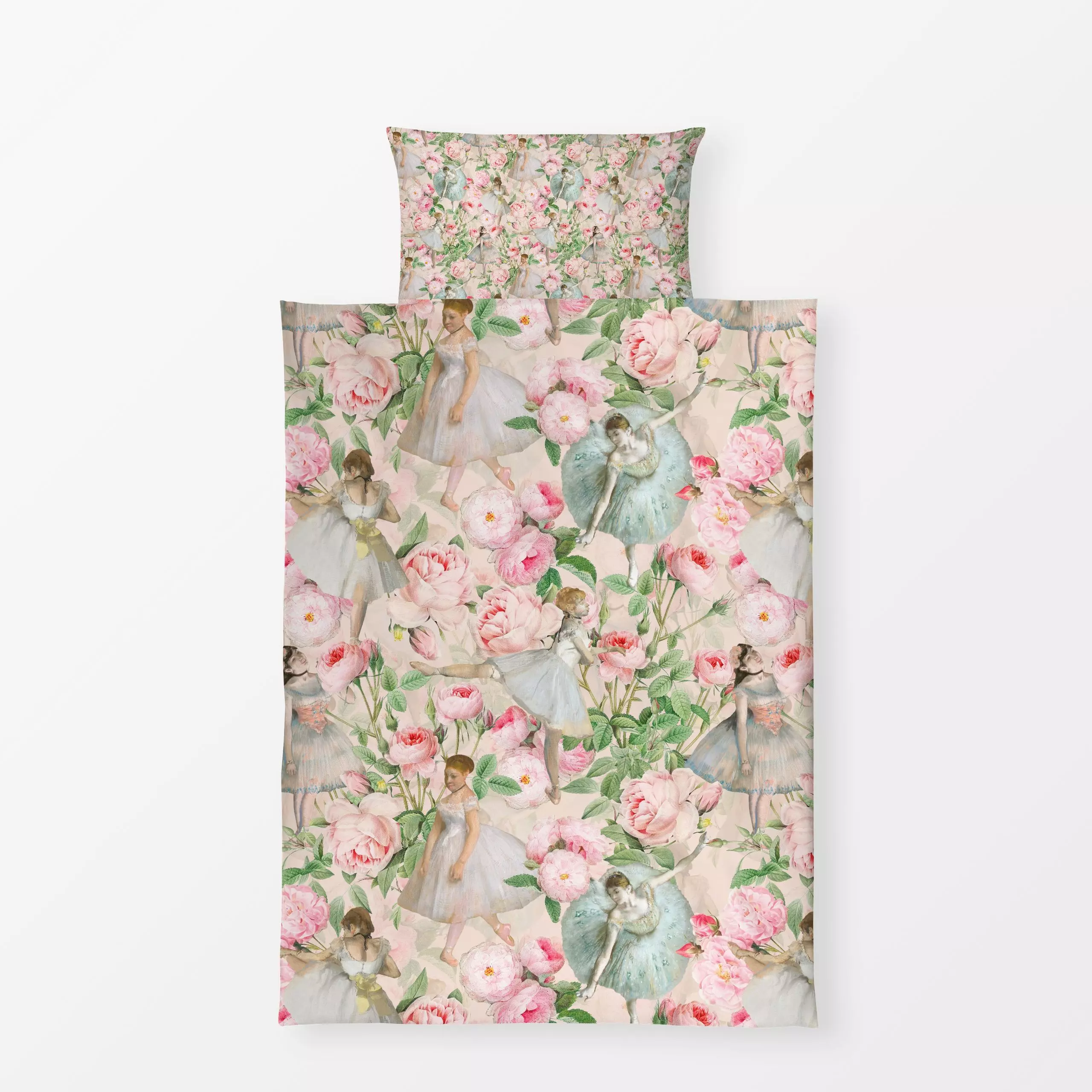 Bettwäsche Redouté Rosen und Ballerinas - Blumen & Florales, Retro & Vintage - von „Uta Naumann"; Muster, vintage, klassisch...