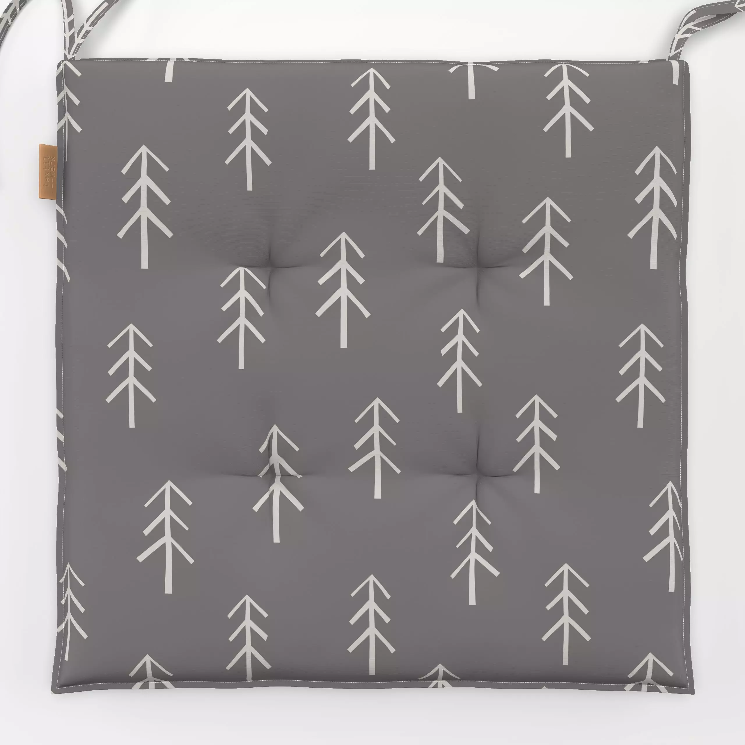 Sitzkissen Wald Forest naturals grau - Winter, Symbole & Muster - von „Kathrin Woo"; Natur, abstrakt, Bäume, Weihnachten, mo...