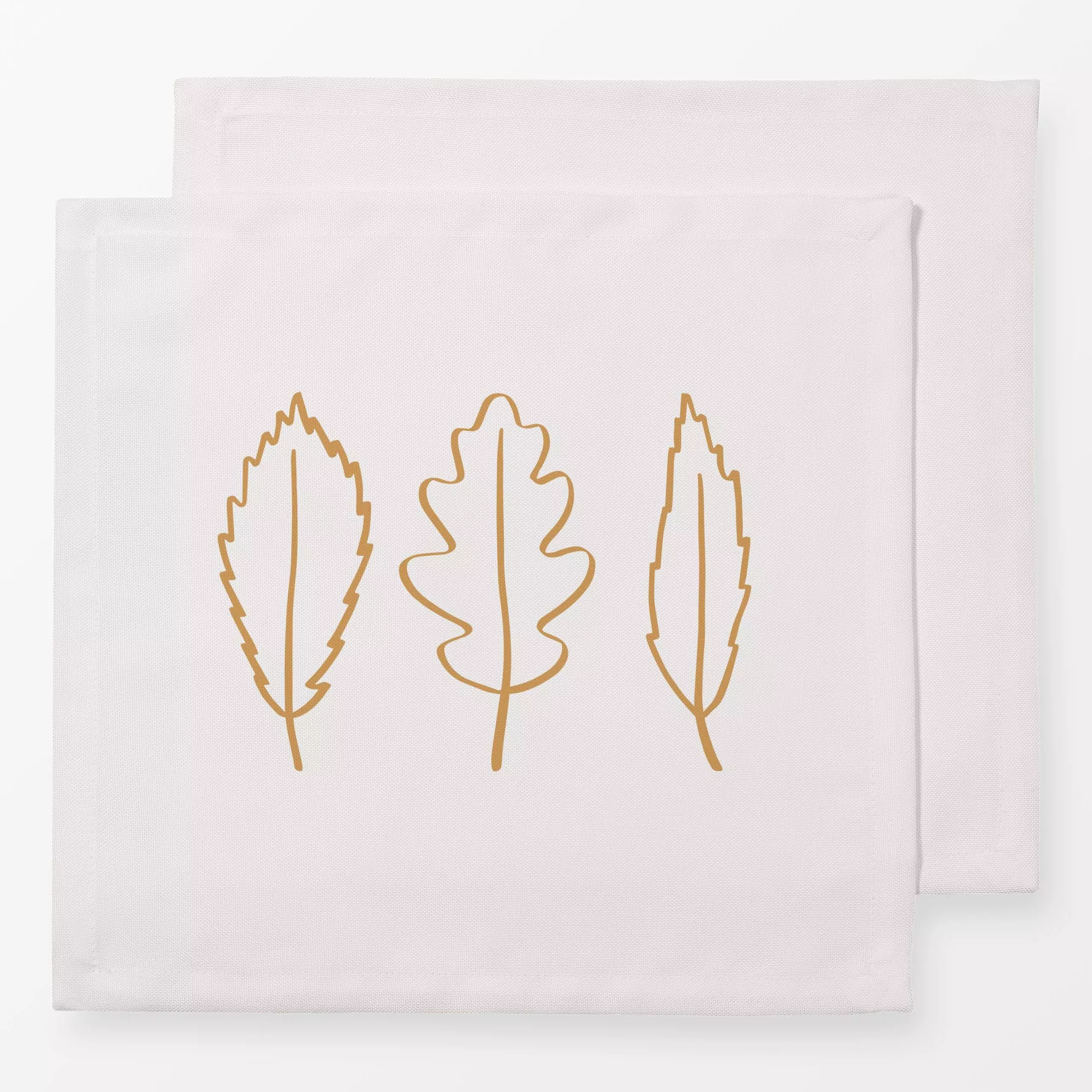 Servietten Blätter Wendekissen senfgelb - Herbst, Pflanzen & Botanik - von „Kathrin Woo"; Blätter, Laub, Herbst, Herbstdeko,...