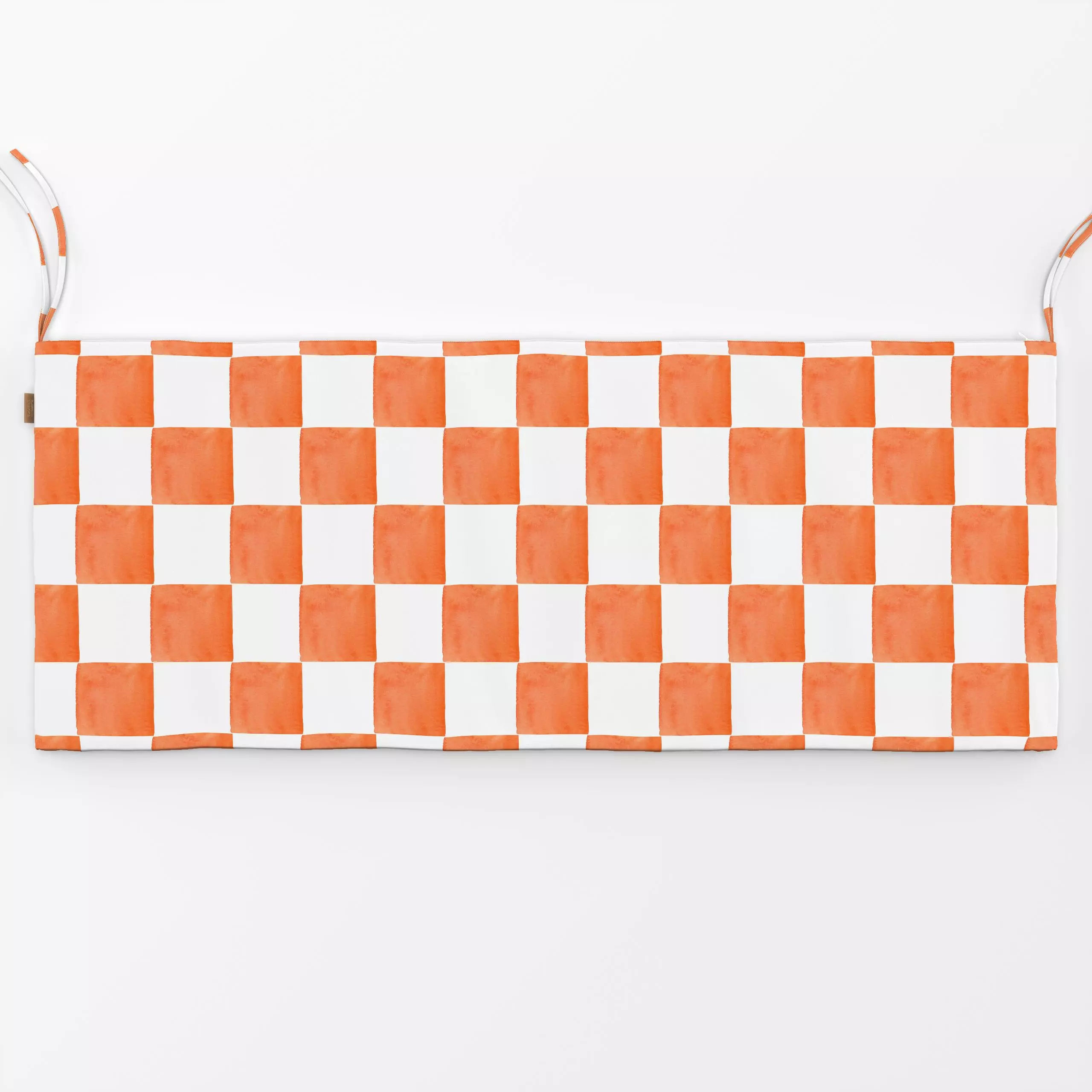 Bankauflage Summer Fun Kacheln orange - Symbole & Muster - von „Lena Yokota"; Muster, Orange, Karo, lenayokota, Kacheln