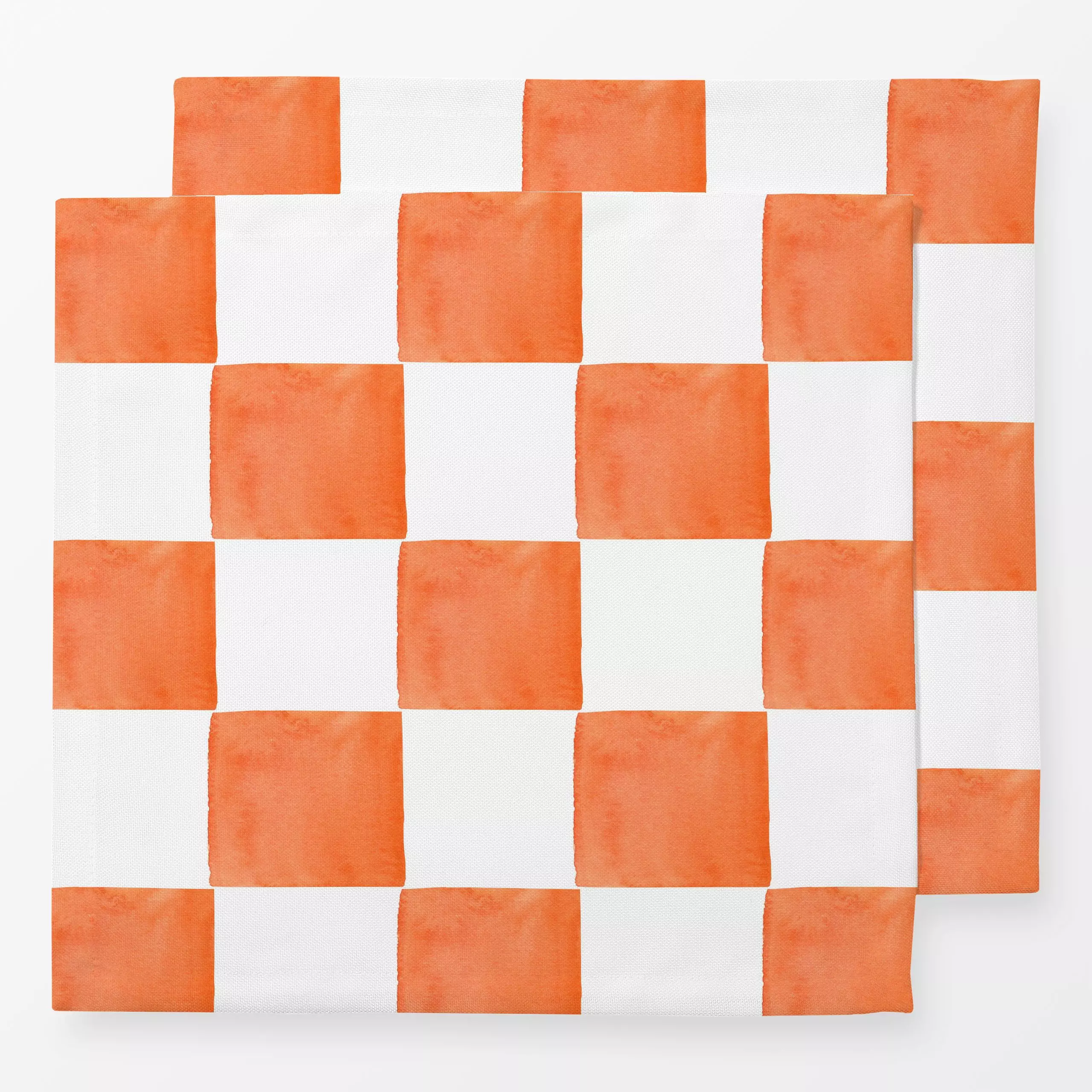 Servietten Summer Fun Kacheln orange - Symbole & Muster - von „Lena Yokota"; Muster, Orange, Karo, lenayokota, Kacheln