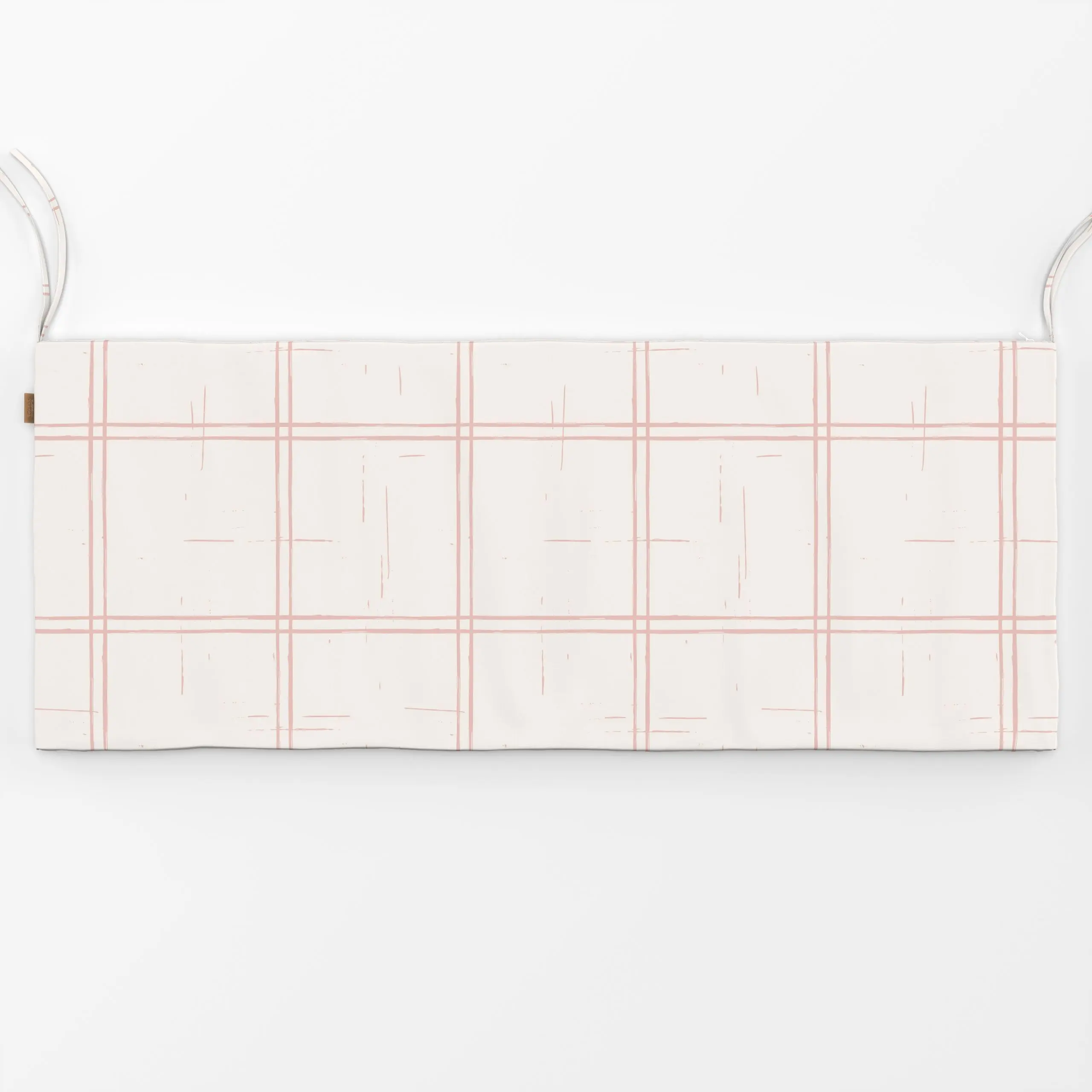 Bankauflage Cottagecore Check Cream - Symbole & Muster - von „Barlena"; altrosa, kariert, Landhausstil, cottage, softminimal...