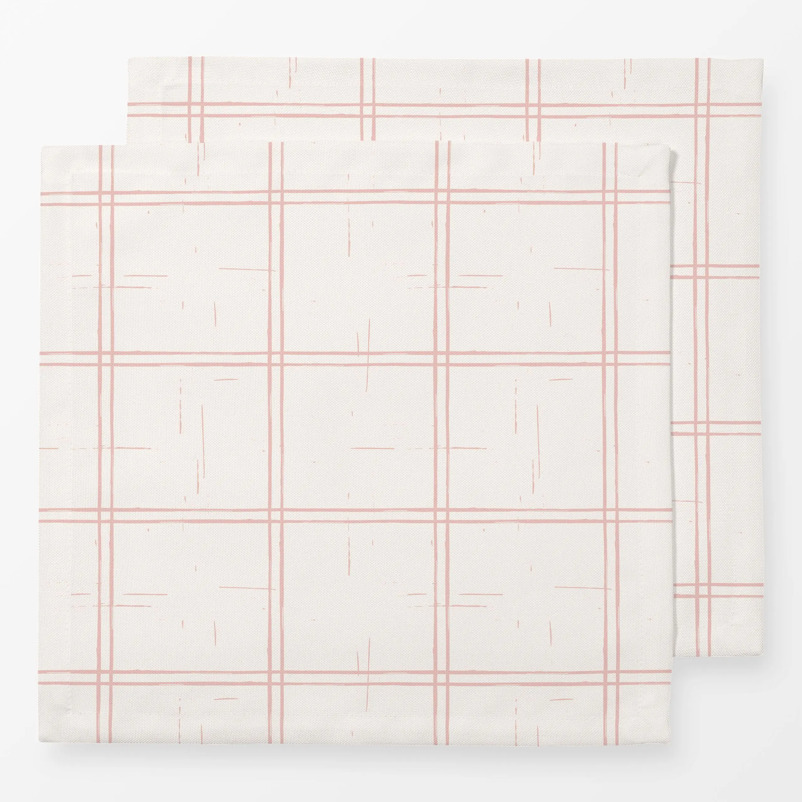 Servietten Cottagecore Check Cream - Symbole & Muster - von „Barlena"; altrosa, kariert, Landhausstil, cottage, softminimal,...