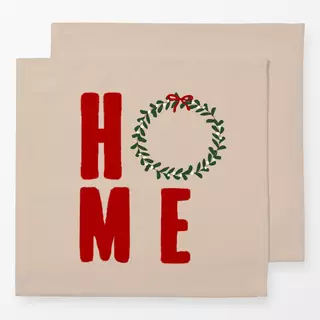 Servietten Home Mit Kranz Rot Beige
