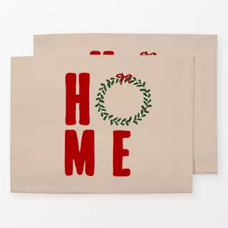 Tischset Home Mit Kranz Rot Beige