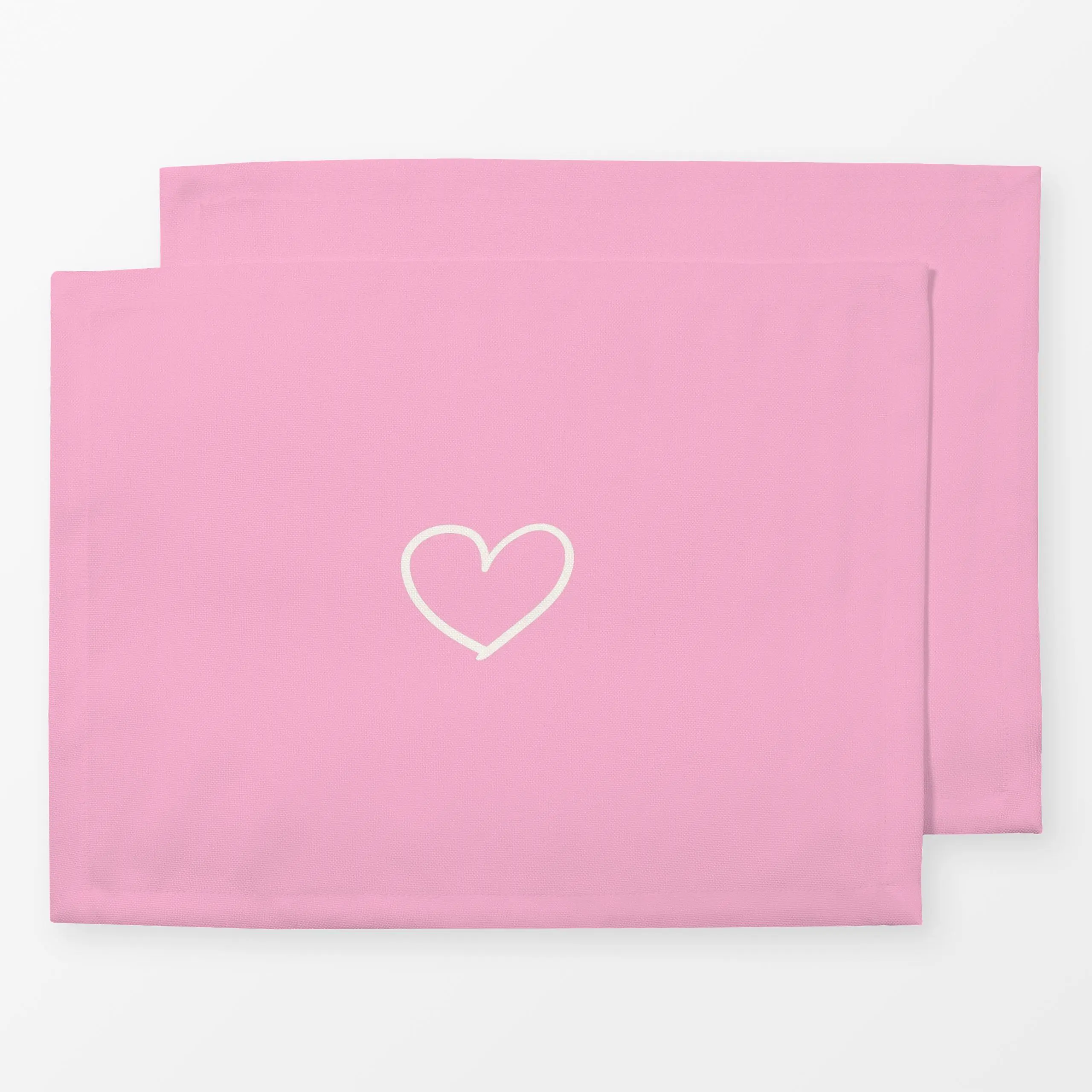 Tischset Little Heart Outline pink, von Karen Menzenbach