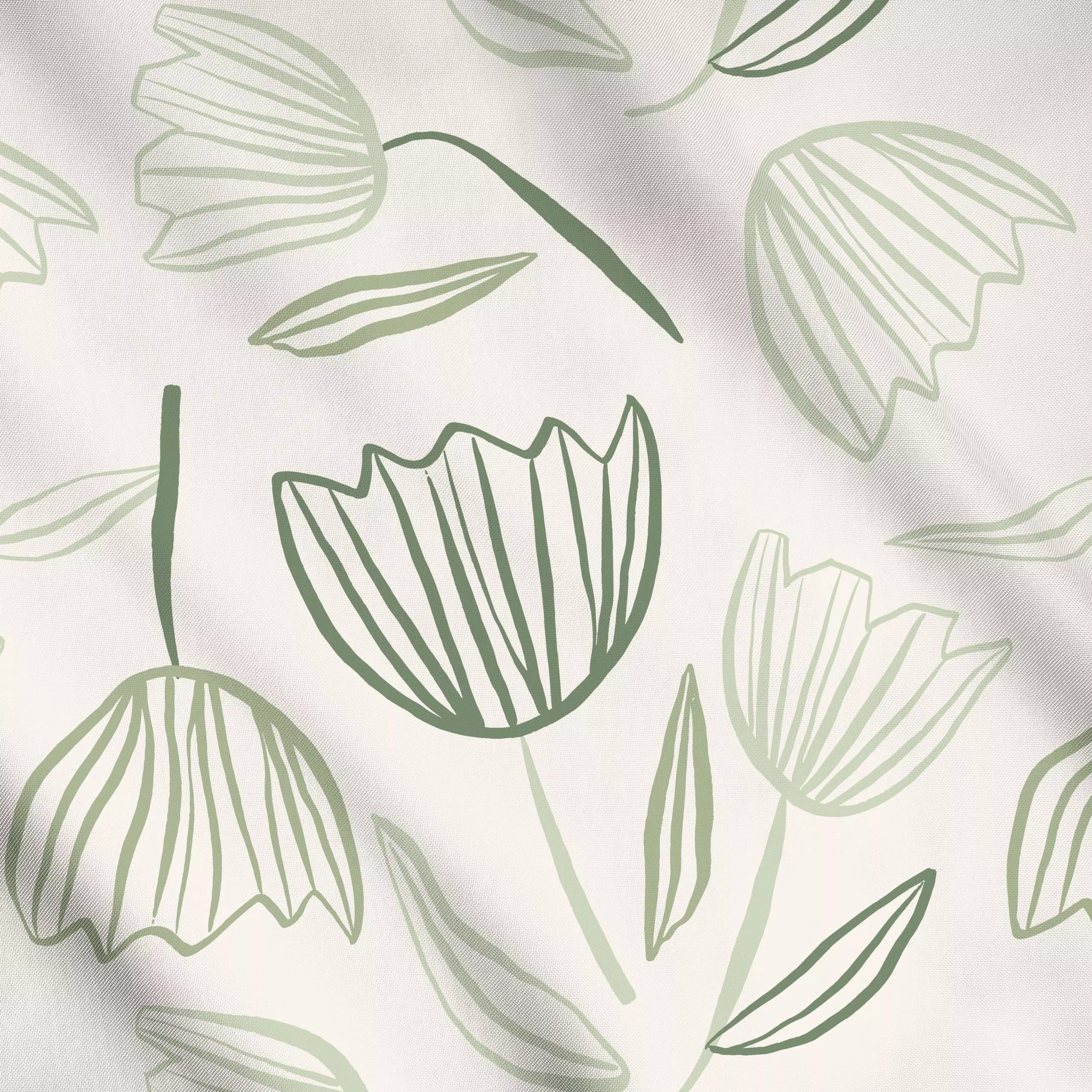 Meterware Happy Tulip Green Beige, Blumen, Ostern, von Kruth Design