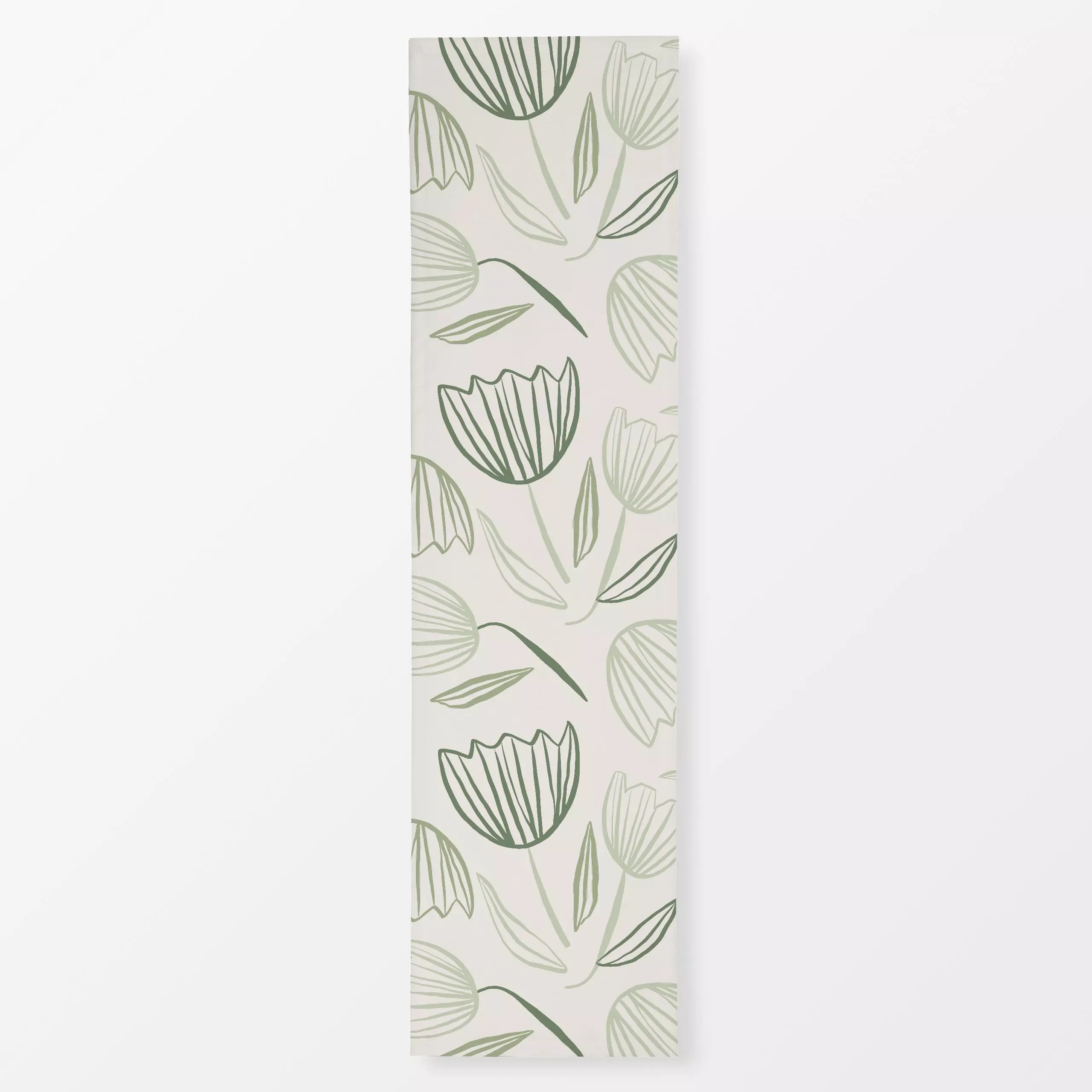 Tischläufer Happy Tulip Green Beige, Blumen, Ostern, von Kruth Design