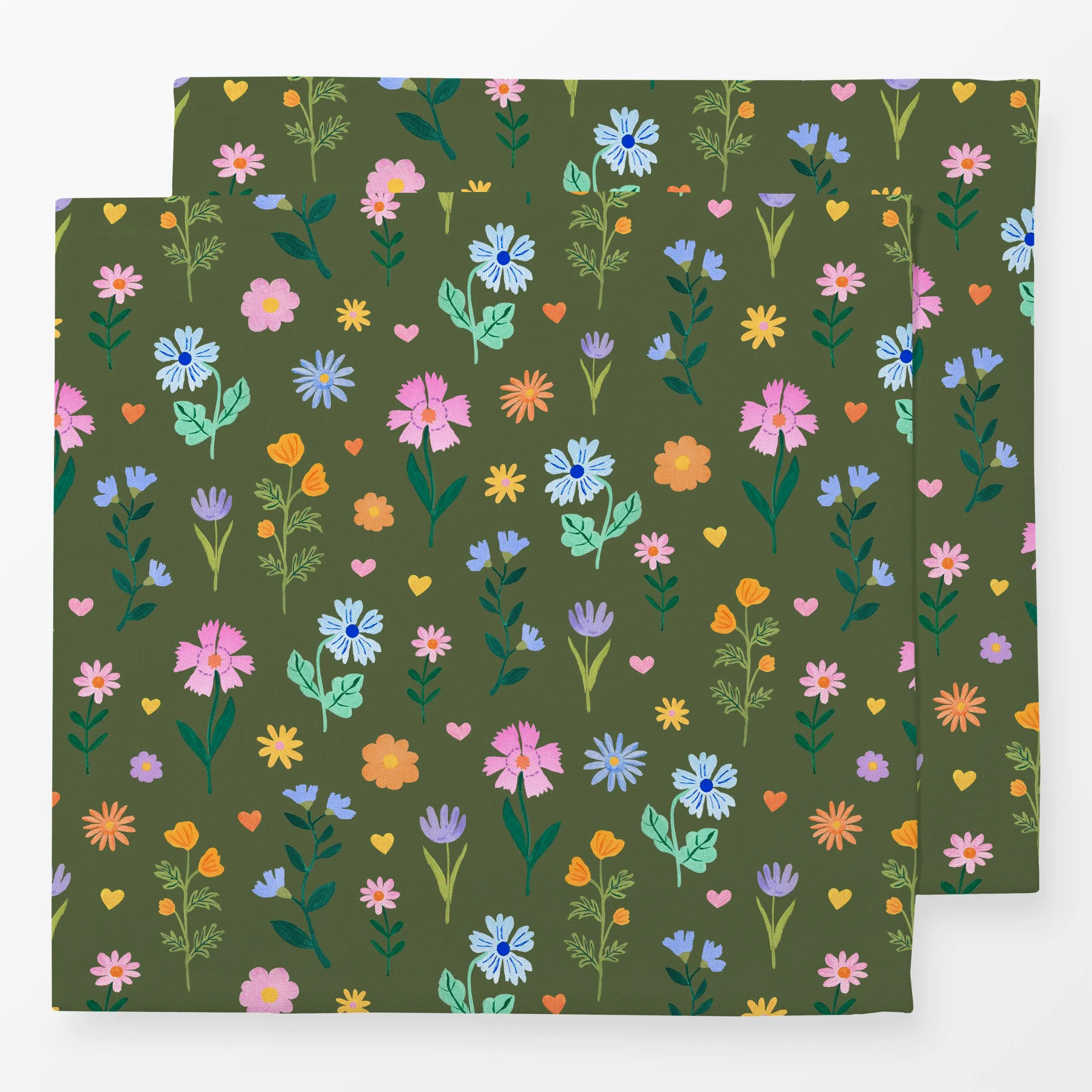 Servietten Floral Fantasy Pattern green - Blumen & Florales, Frühling, Pflanzen & Botanik - von „Karen Menzenbach"; Muster, ...