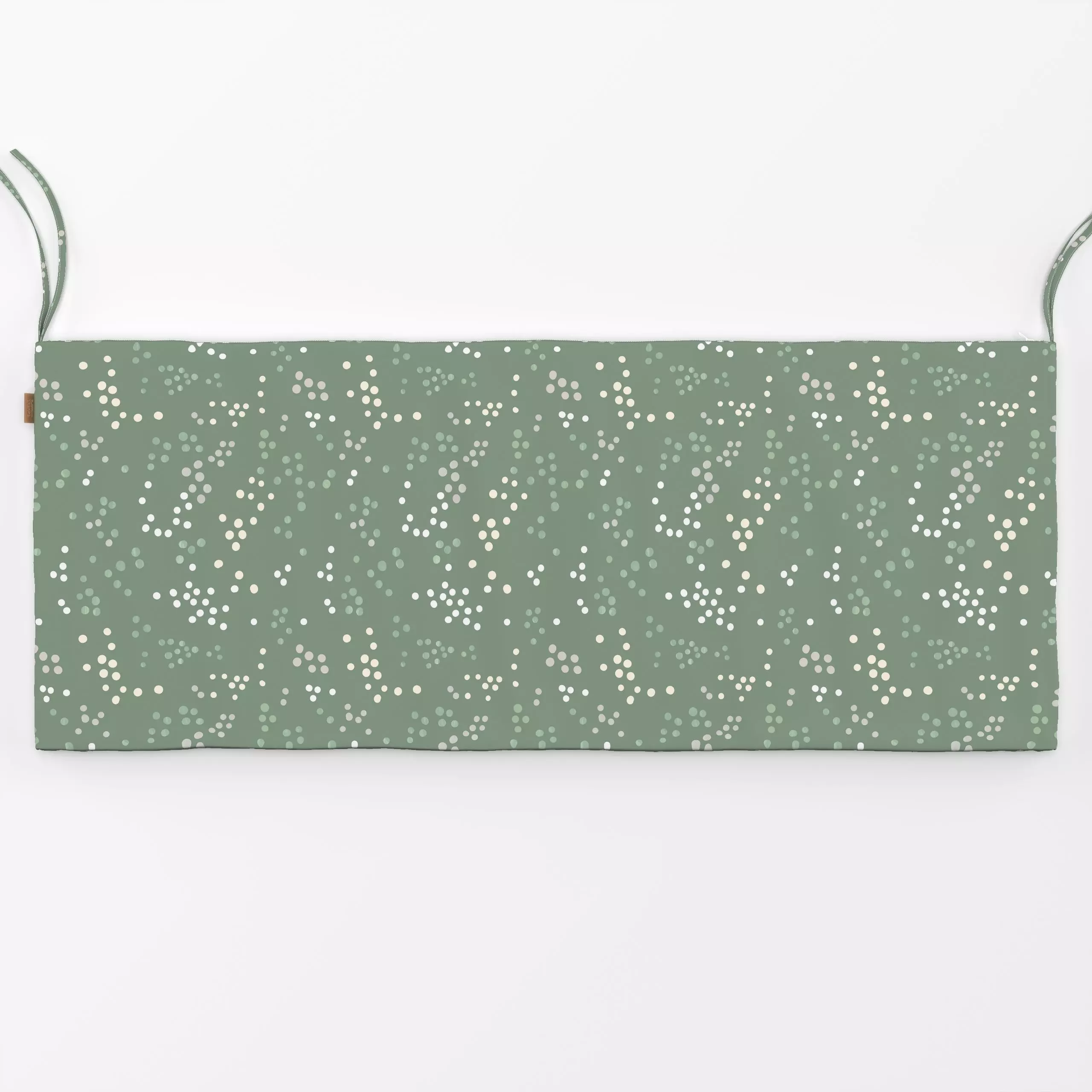 Bankauflage Green Lights - Winter, Symbole & Muster - von „Carole Aufranc"; Muster, abstrakt, Punkte, beige, Dots, Weiss, ge...