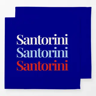 Servietten Santorini Typography