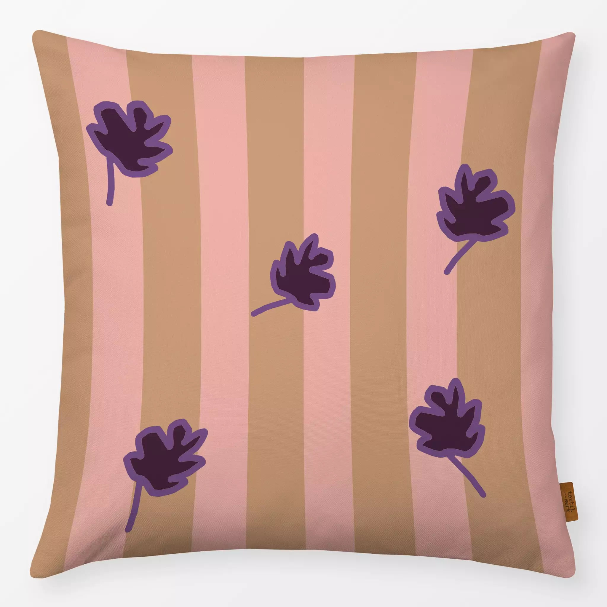 Kissen Kissen Streifen Mit Lila Blätter