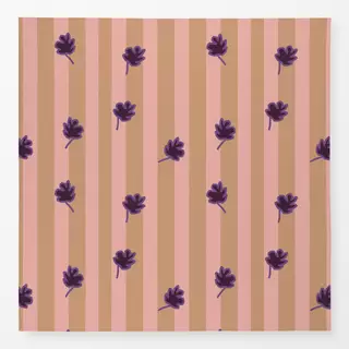 Tischdecke Streifen Mit Lila Blätter