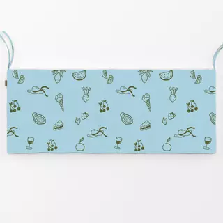 Bankauflage Fruits Picknick Pattern Blue