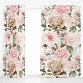 Dekovorhang Luxuriöse Antique Pfingstrosen