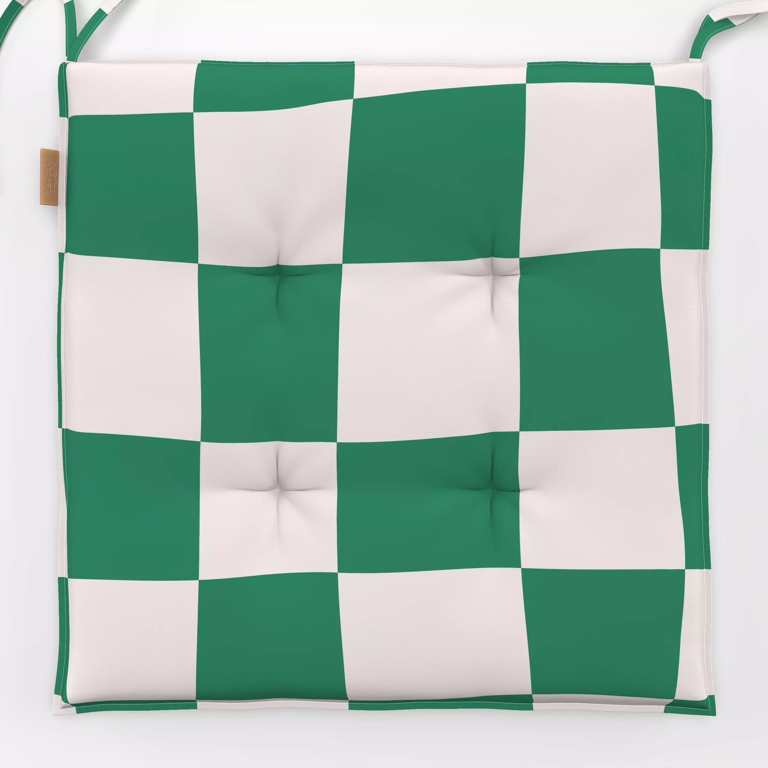 Sitzkissen Crazy Chessboard Green - Symbole & Muster, Retro & Vintage - von „Jana Moßmann"; kariert, Schachbrett, Schachbret...