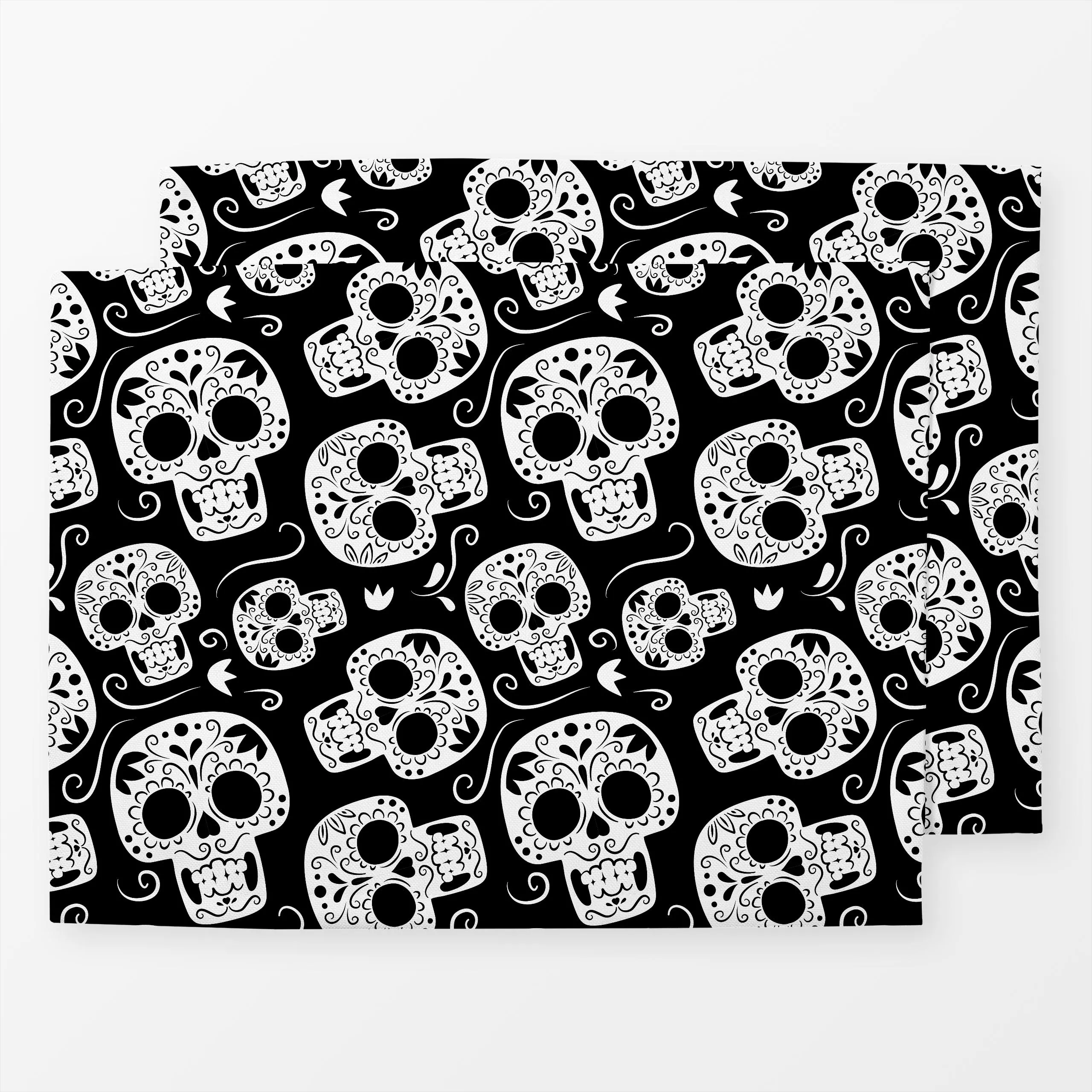Tischset Cool Halloween Skulls - Symbole & Muster, Anlässe - von „Heyduda"; Muster, Kinder, Halloween, skelett, totenkopf, m...