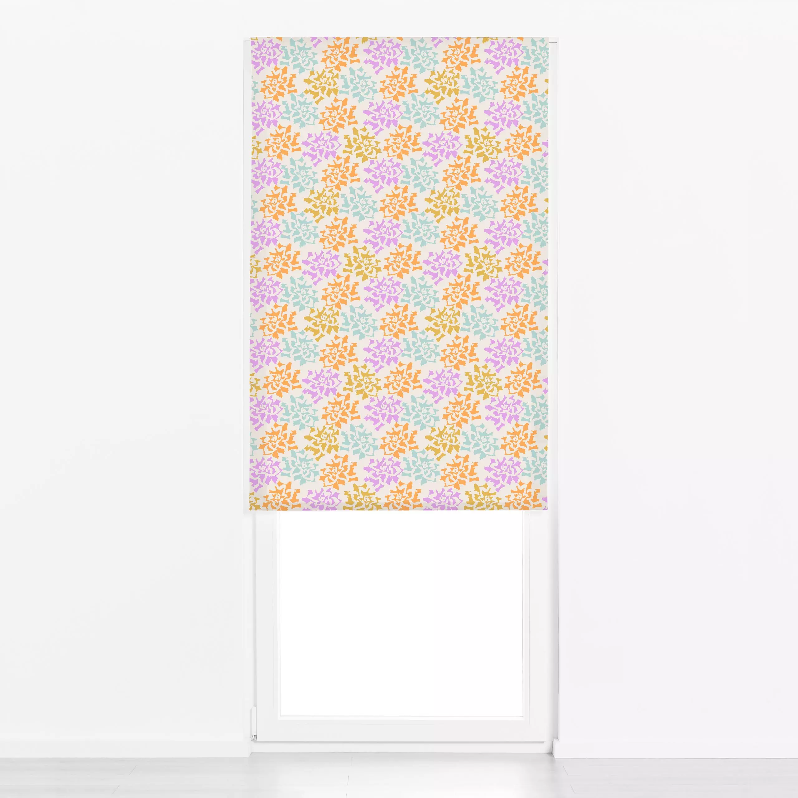 Raffrollo Rose Blossom Soft - Blumen & Florales, Frühling - von „Patries Elisabeth"; hippie, Retro, Orange, Sommer, vintage,...