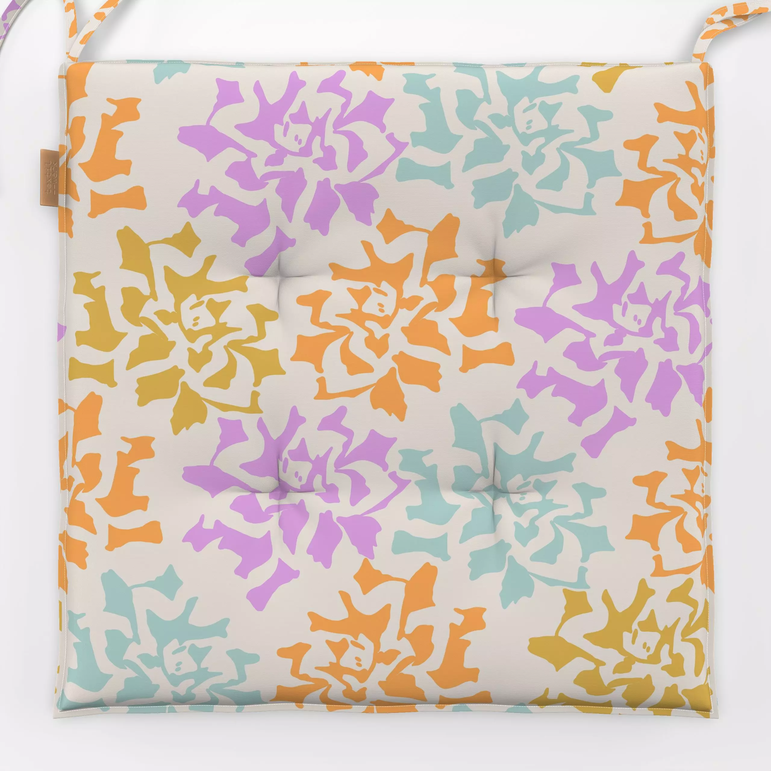 Sitzkissen Rose Blossom Soft - Blumen & Florales, Frühling - von „Patries Elisabeth"; hippie, Retro, Orange, Sommer, vintage...