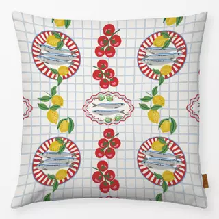 Kissen Picknickmuster mit Sardinen