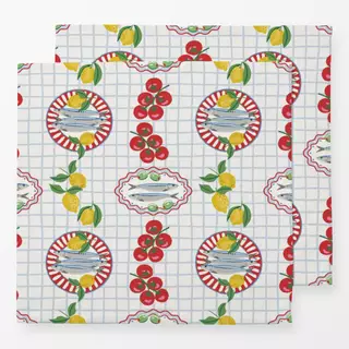 Servietten Picknickmuster mit Sardinen