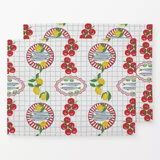 Tischset Picknickmuster mit Sardinen