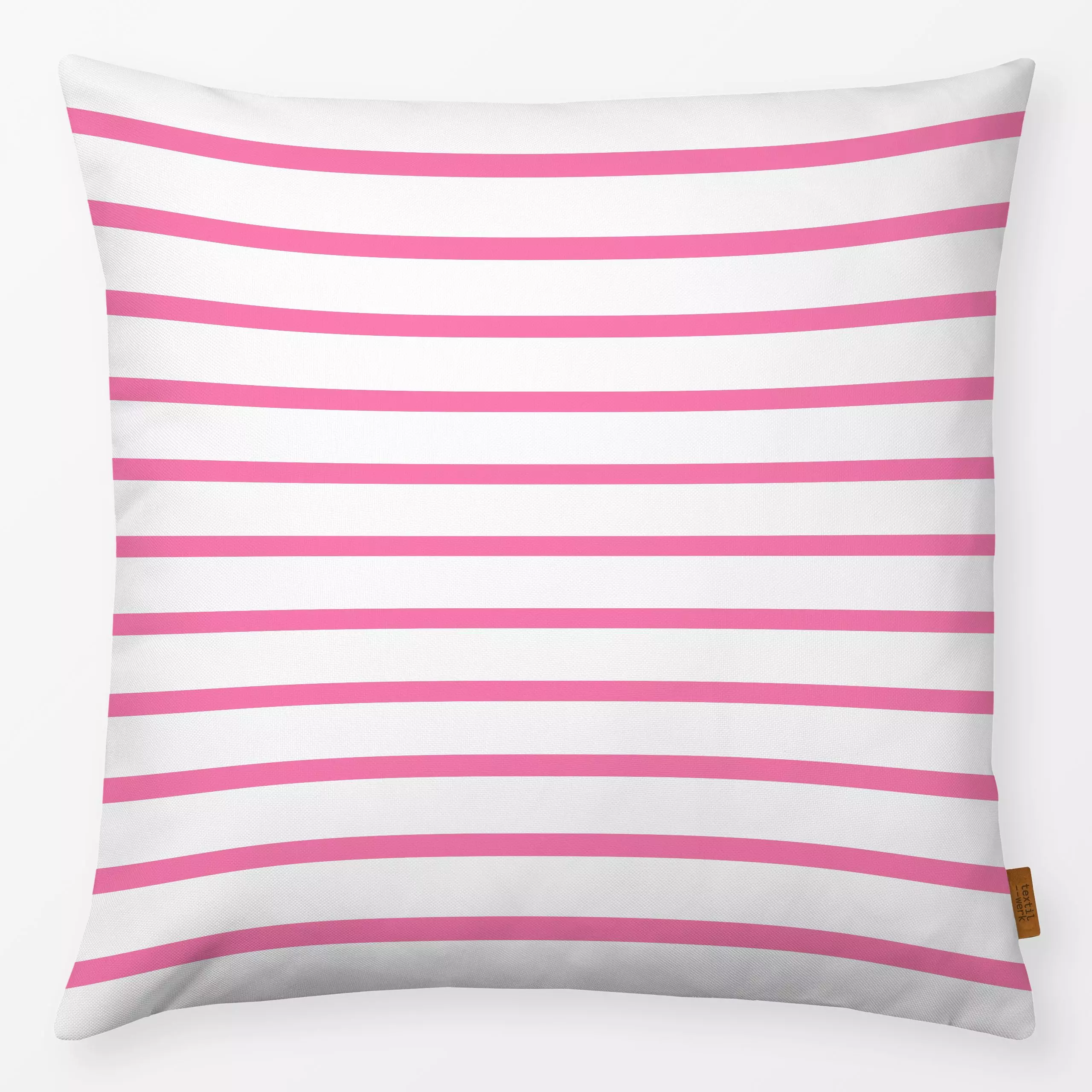 Kissen Hamptons Chic - Streifen Pink - Sommer, Symbole & Muster - von „Monika Strigel"; Muster, minimal, Streifen, maritim, ...