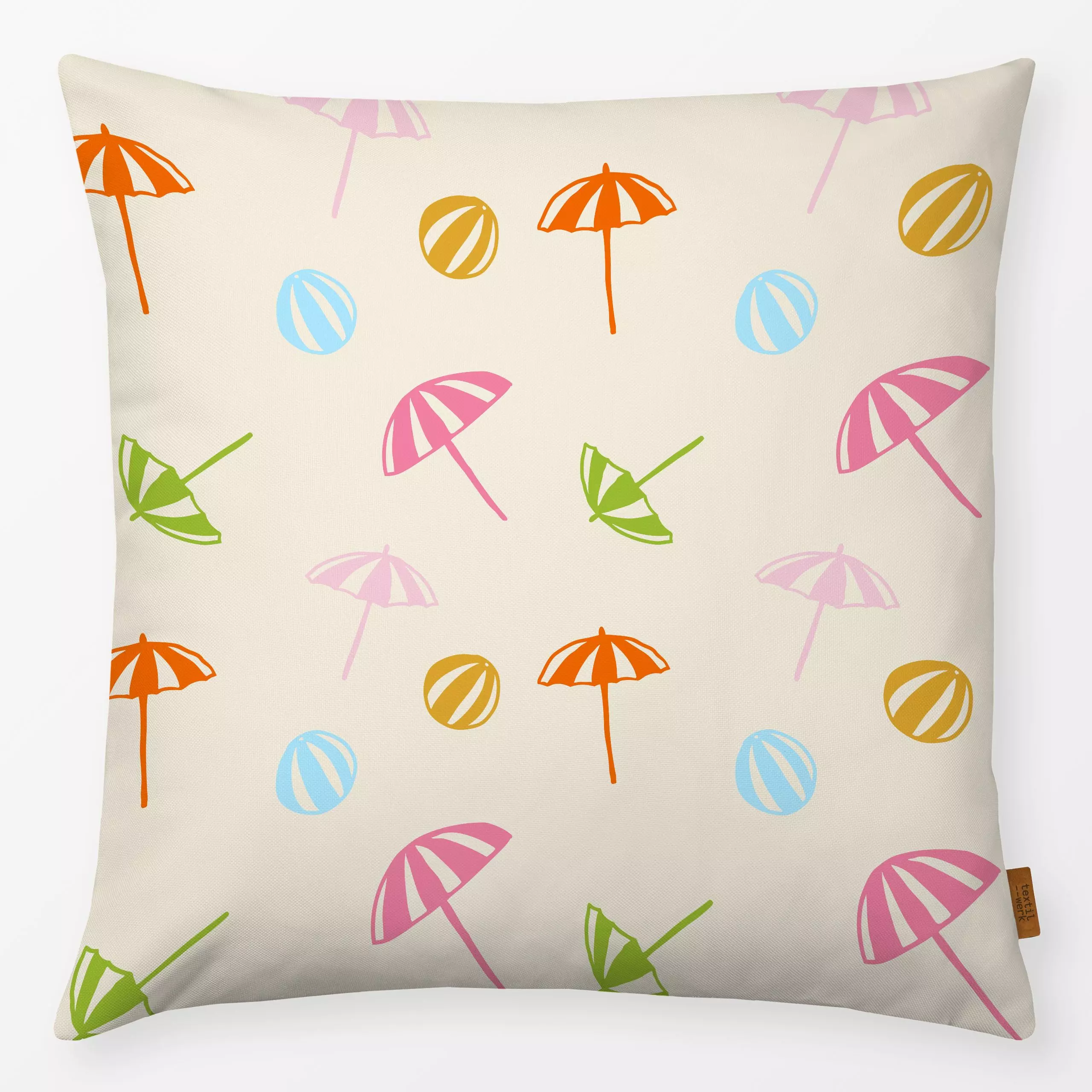 Kissen Sonnenschirme 3 - Sommer - von „Studio Memb"; Muster, abstrakt, Strand, Sonne, Sonnenschirm