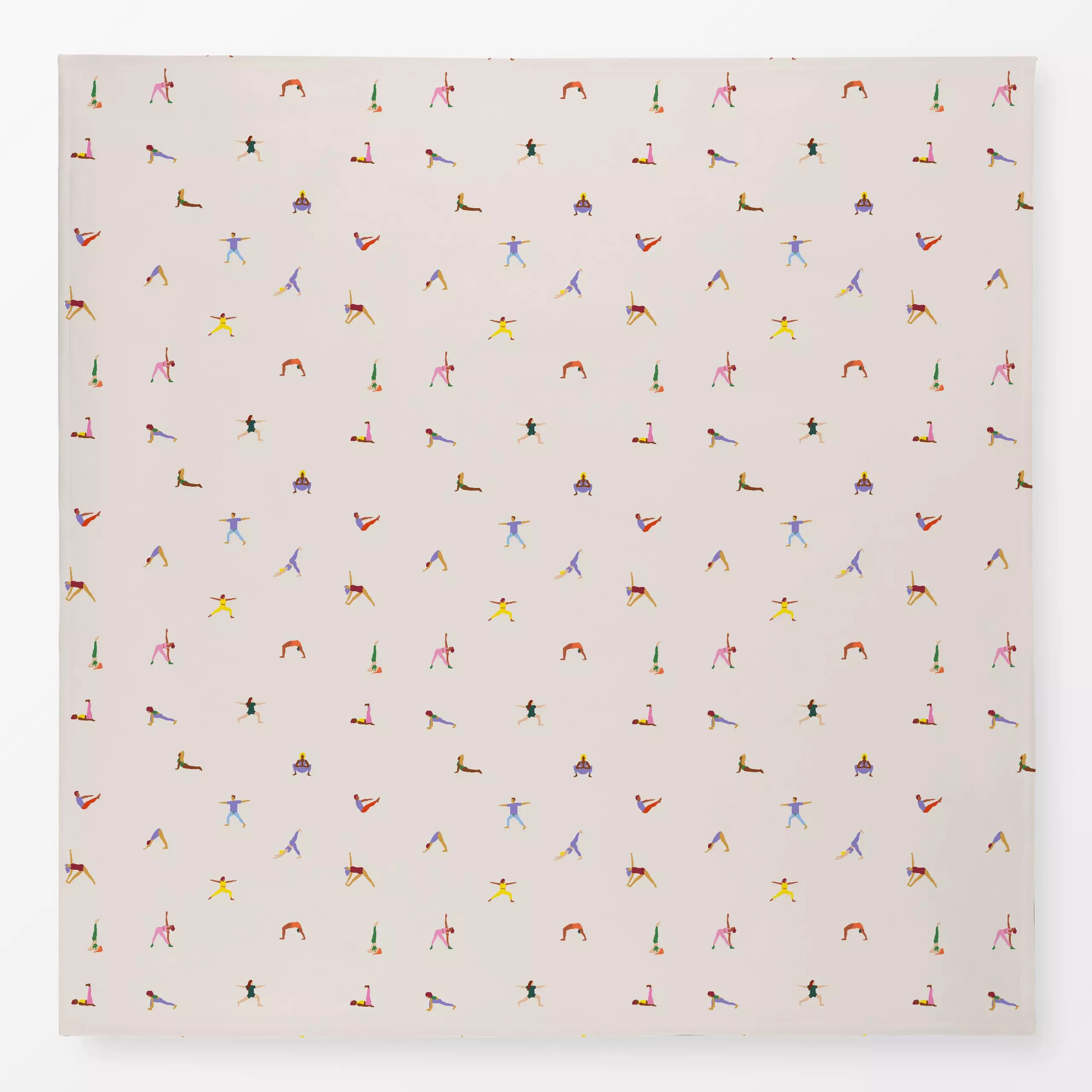 Tischdecke Yoga Muster 1 - Sport - von „textilwerk"; Illustration, Yoga, beige, Sport, geschenkidee, minimalistisch, schlich...