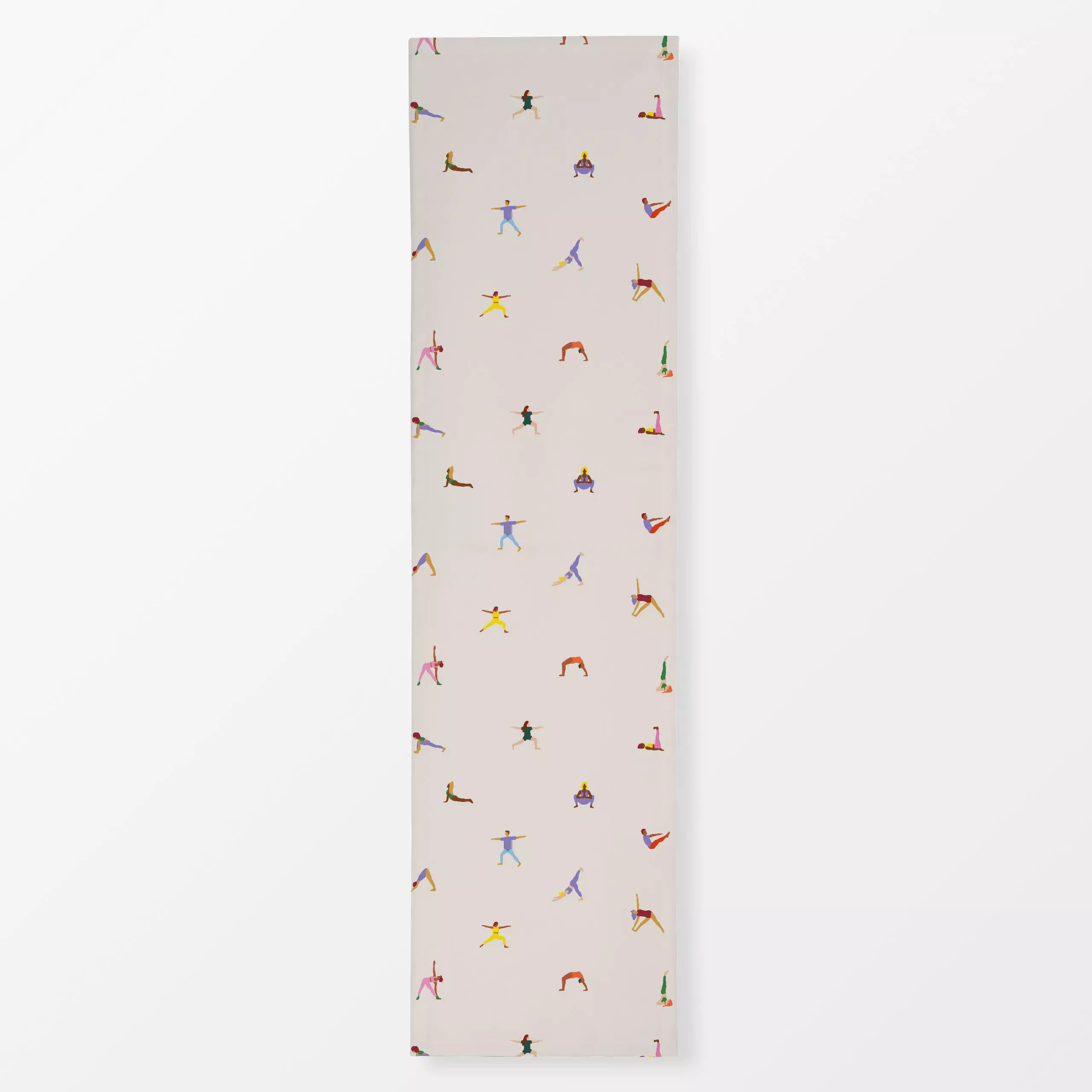 Tischläufer Yoga Muster 1 - Sport - von „textilwerk“; Illustration, Yoga, beige, Sport, geschenkidee, minimalistisch, schlic...