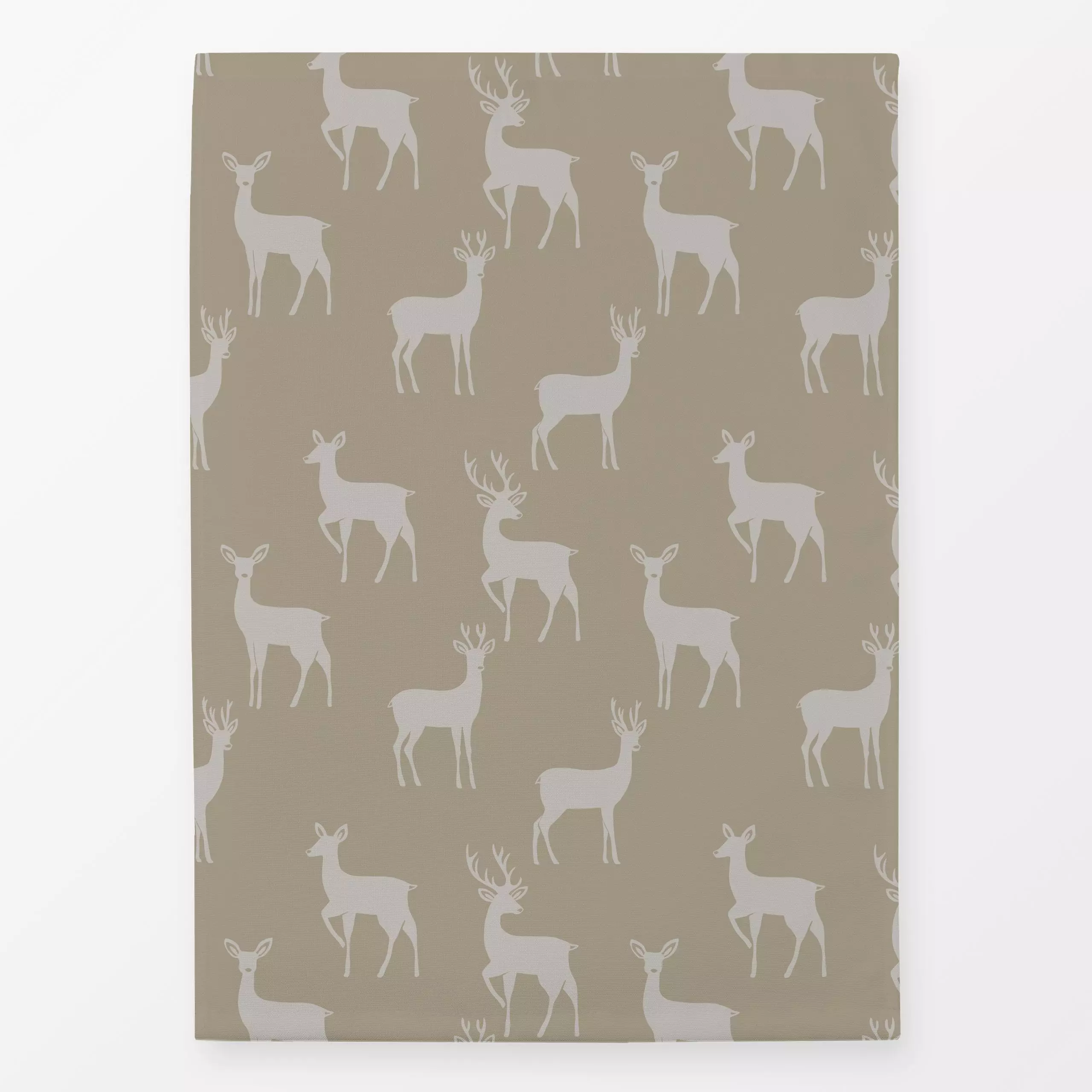Geschirrtücher Rehe Hirsche beige - Tiere, Weihnachten - von „Studio Kesse"; Wildtiere, Weihnachten, Herbst, Hirsch, Scandi,...