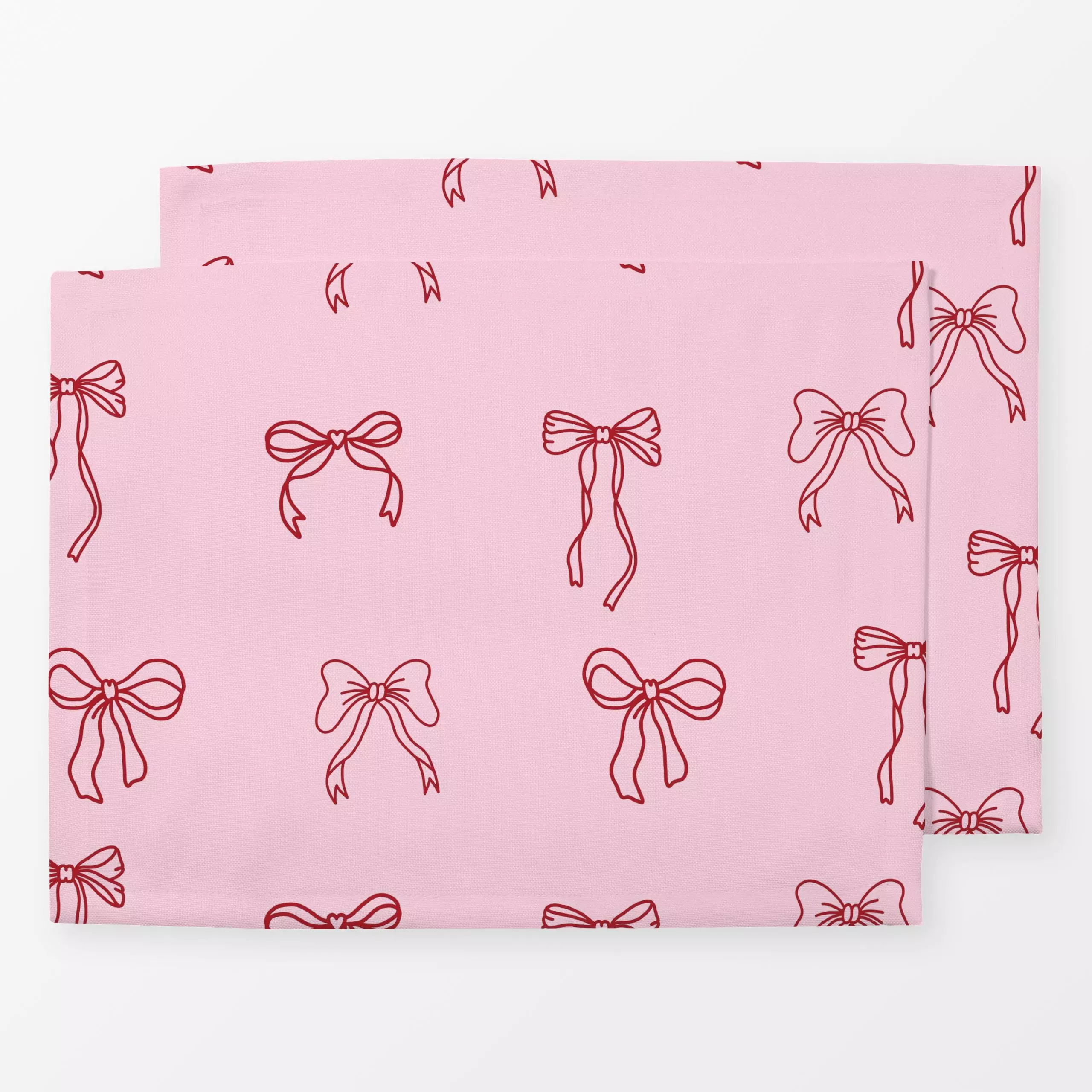 Tischset Schleifen Rosa - Frühling, Liebe, Romantik & Pride, Anlässe - von „textilwerk"; Illustration, trend, geschenkidee, ...