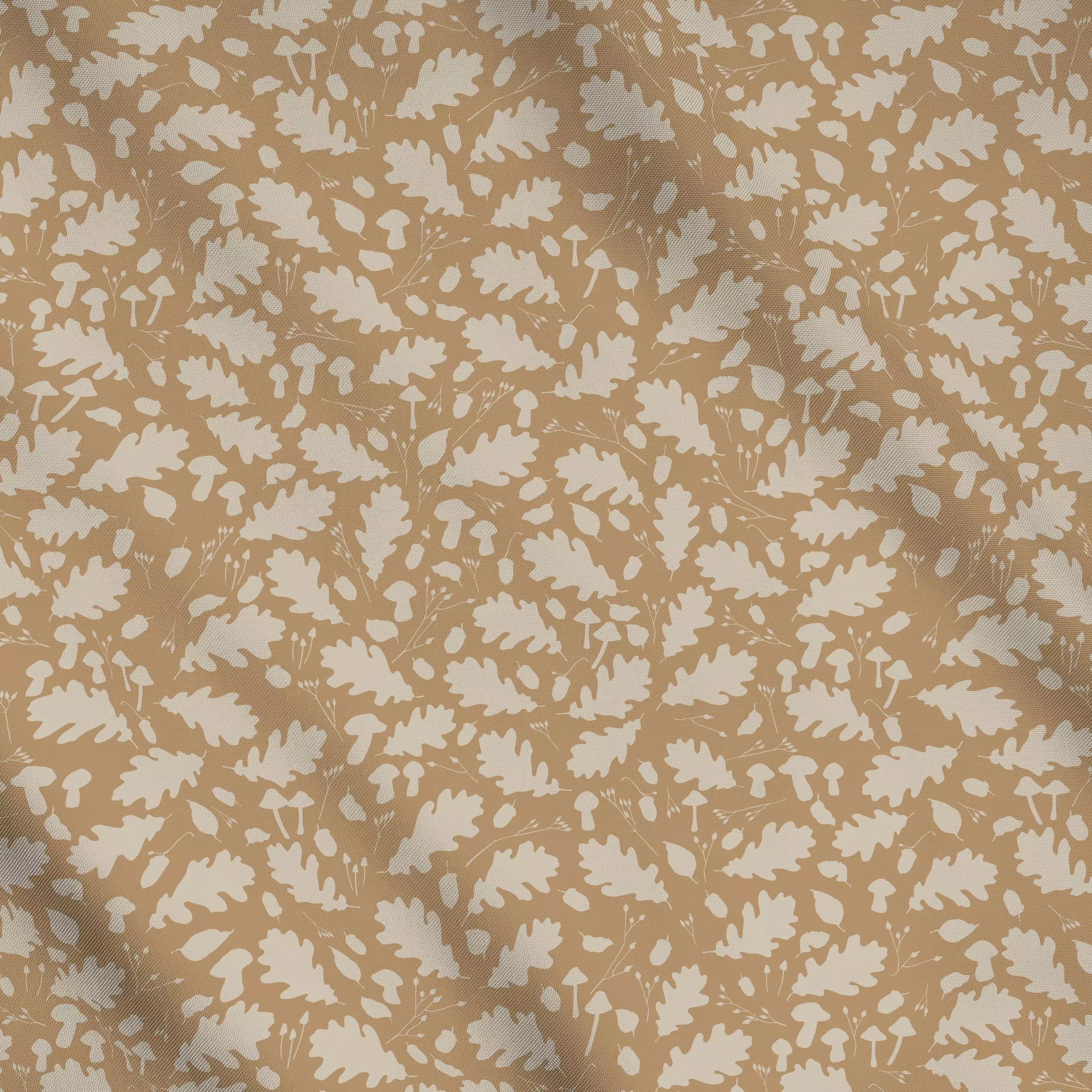 Meterware Herbst allover L caramel - Herbst, Natur & Landschaft, Pflanzen & Botanik - von „Katrin Graff"; Natur, Blätter, Wa...