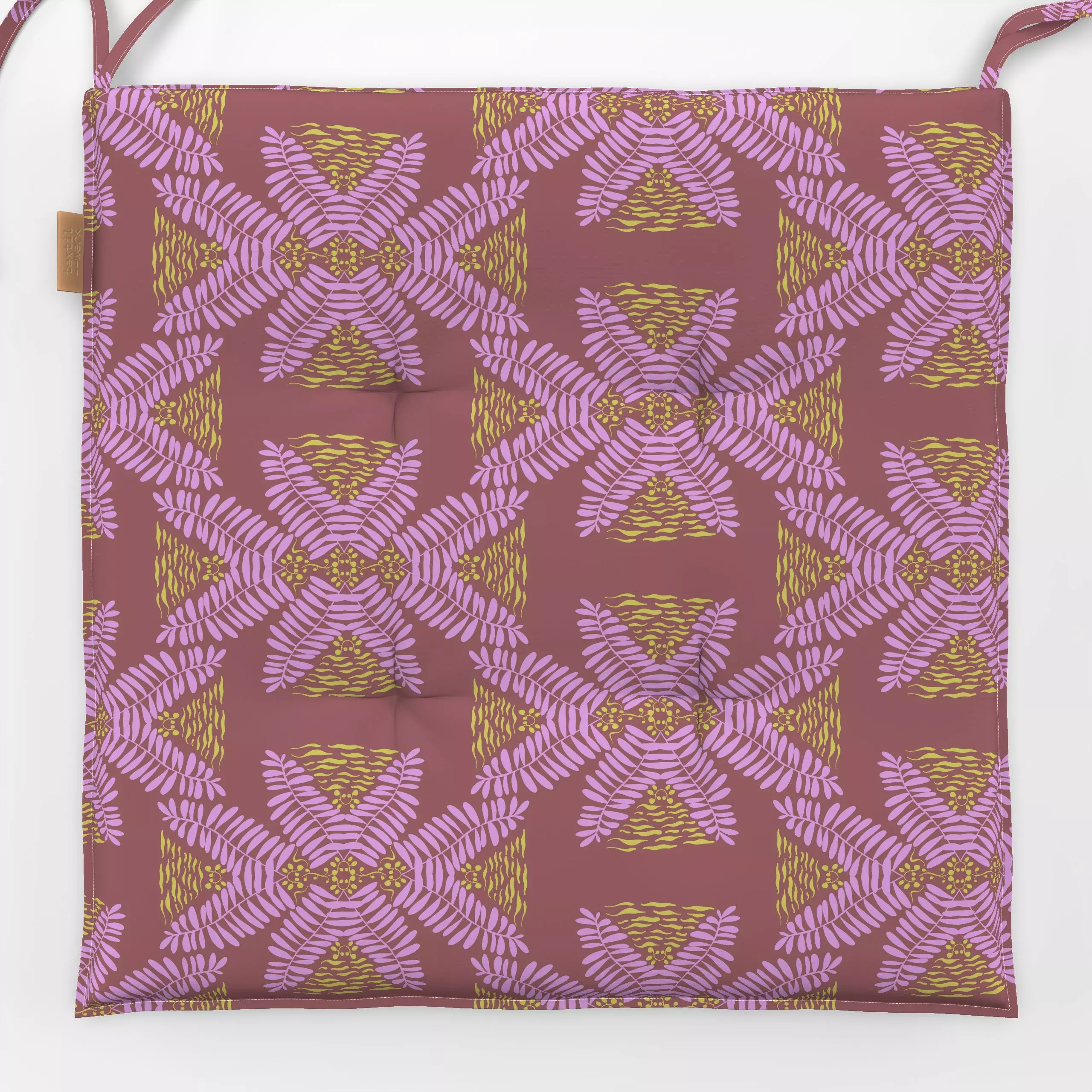 Sitzkissen Christmas Misteltoe - Anlässe - von „Patries Elisabeth"; Geometrisch, pink, Mistelzweig, Weihnachtsdeko, festlich...