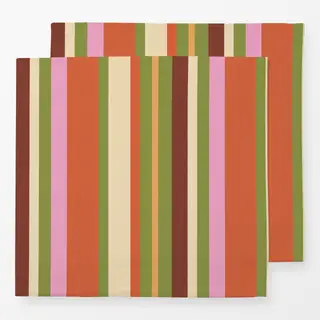 Servietten Bunte Streifen Herbstfarben