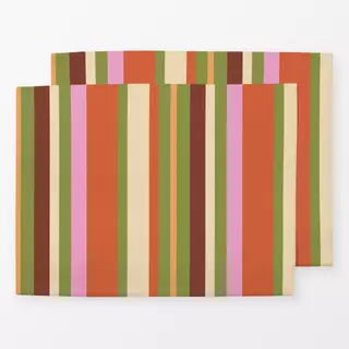Tischset Bunte Streifen Herbstfarben
