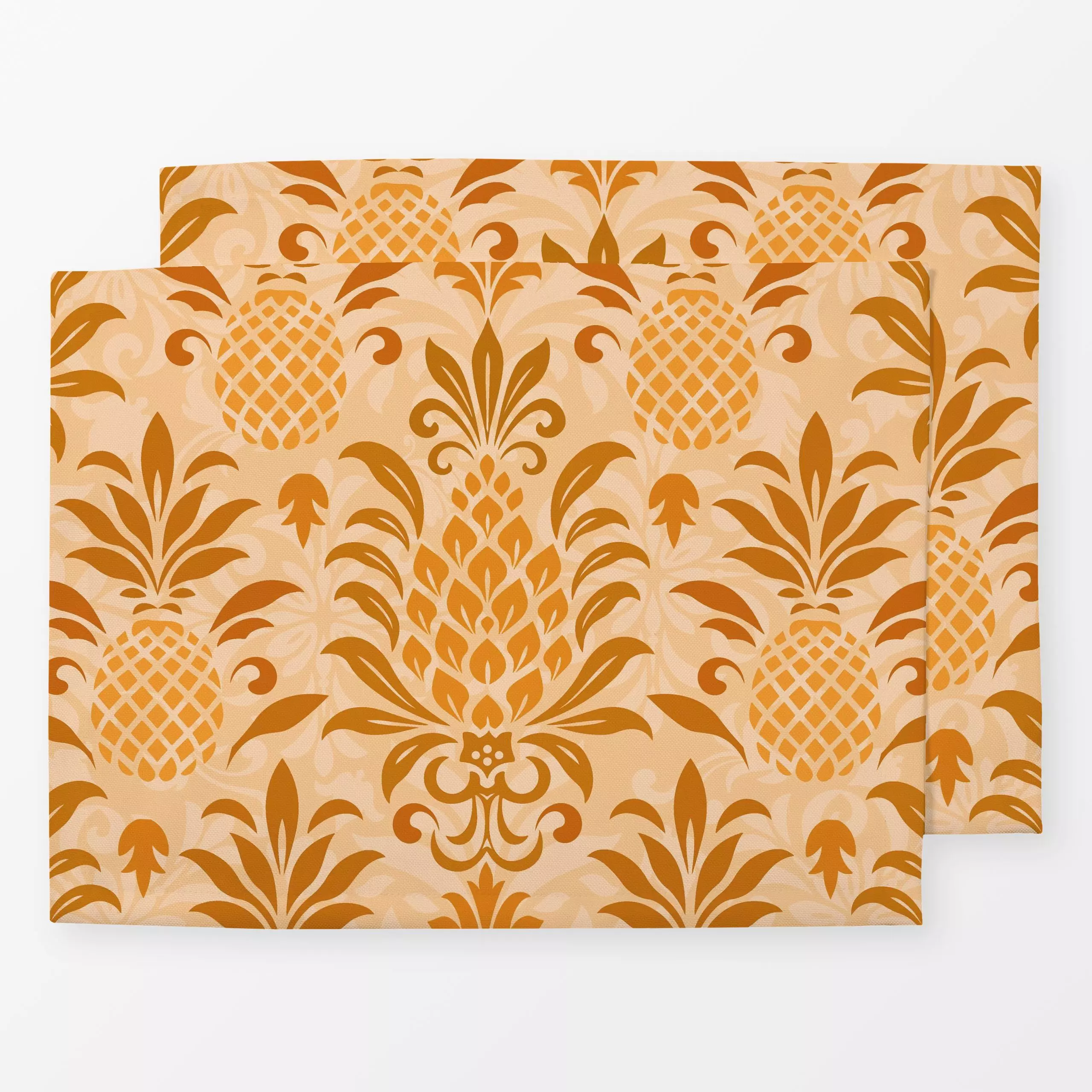 Tischset Pineapple Chic Peach - Pflanzen & Botanik, Küche, Essen & Trinken - von „Andrea Haase"; Frucht, Ananas, tropisch, S...