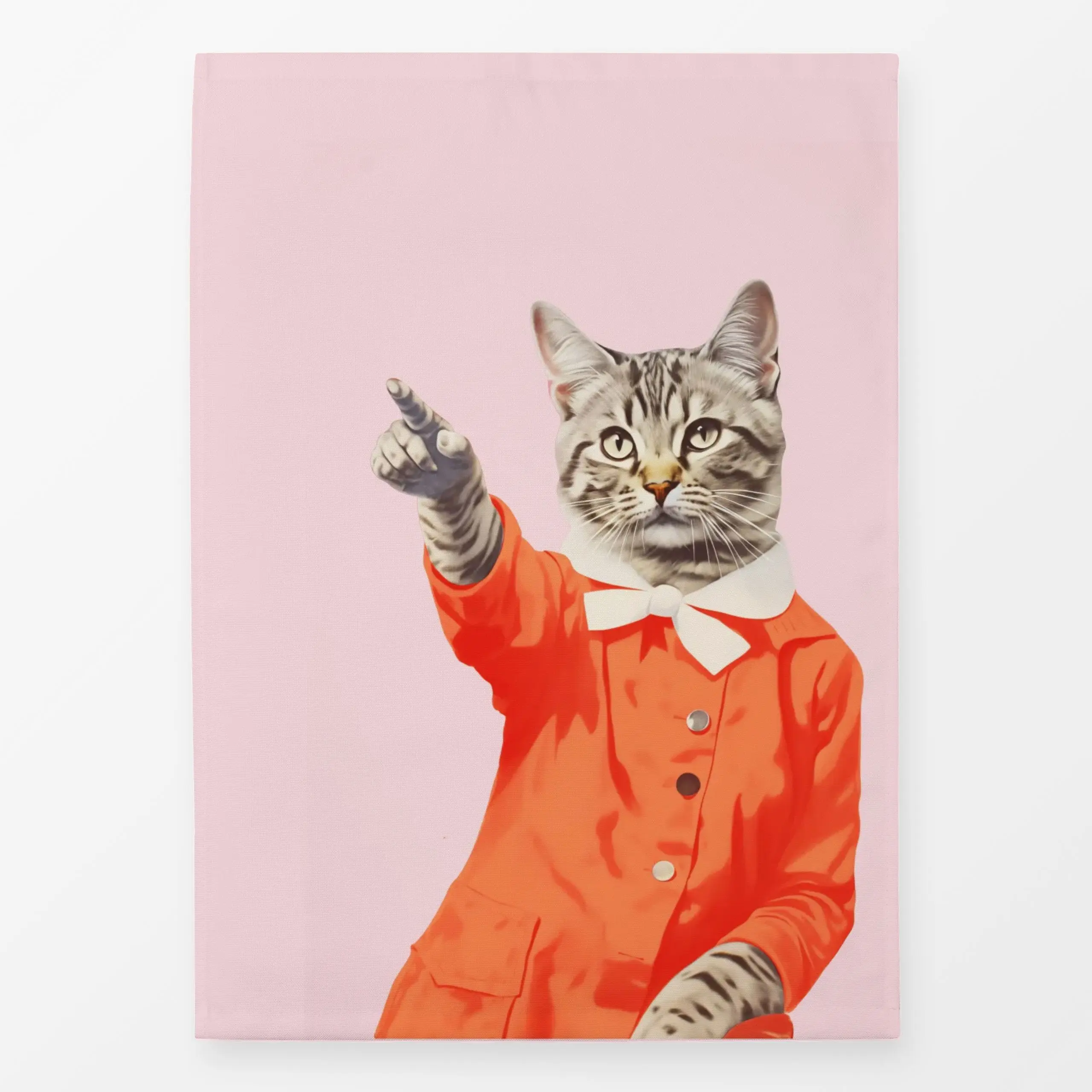 Geschirrtücher Kitty Cat - Frühling, Tiere - von „Malou Studio"; Tiere, pink, Katze, Katzenliebhaber, Katzenliebe, pinkorang...