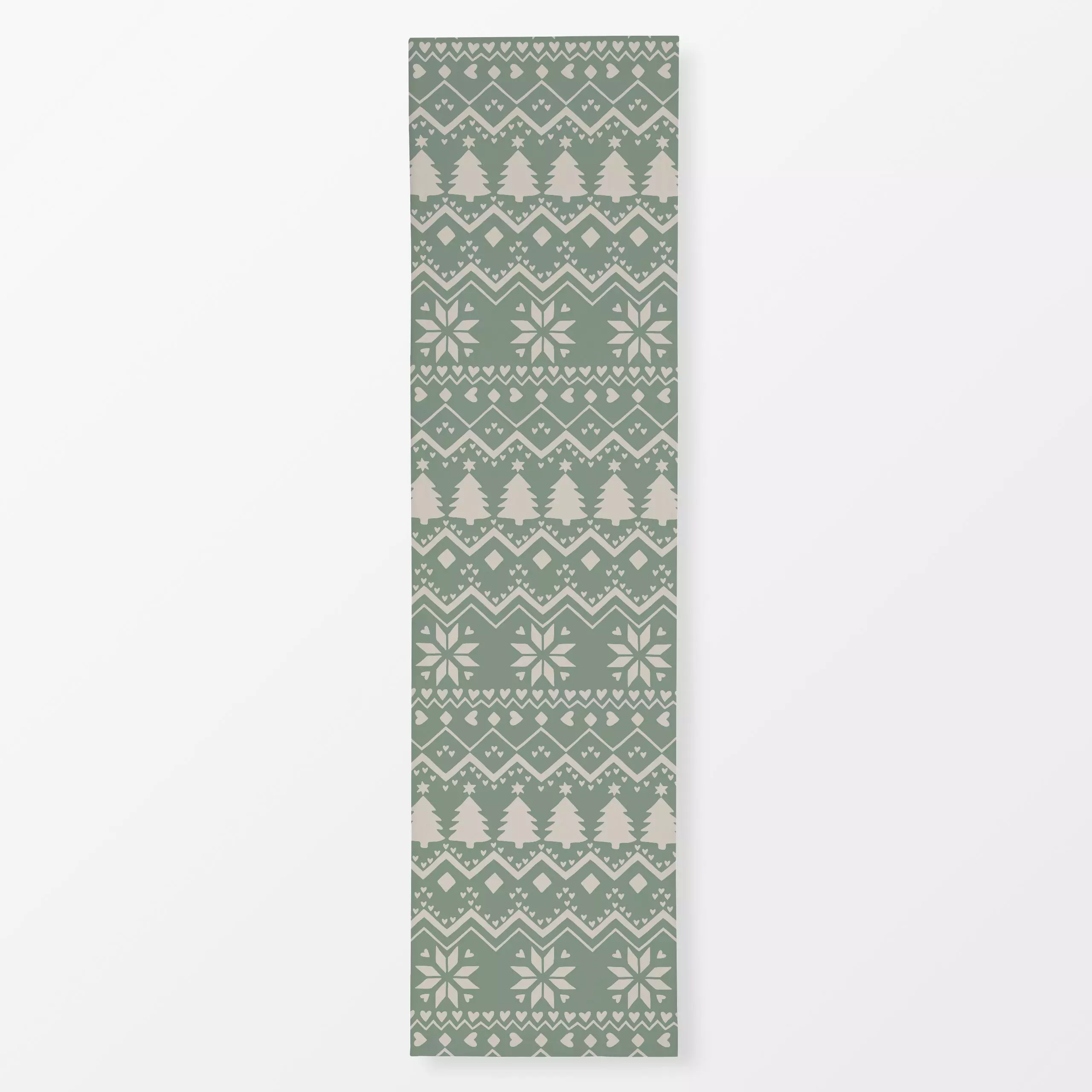 Tischläufer Weihnachtsmuster grün - Weihnachten - von „Studio Kesse"; Muster, Hygge, Weihnachten, Scandi, Nordic, winterdeko...