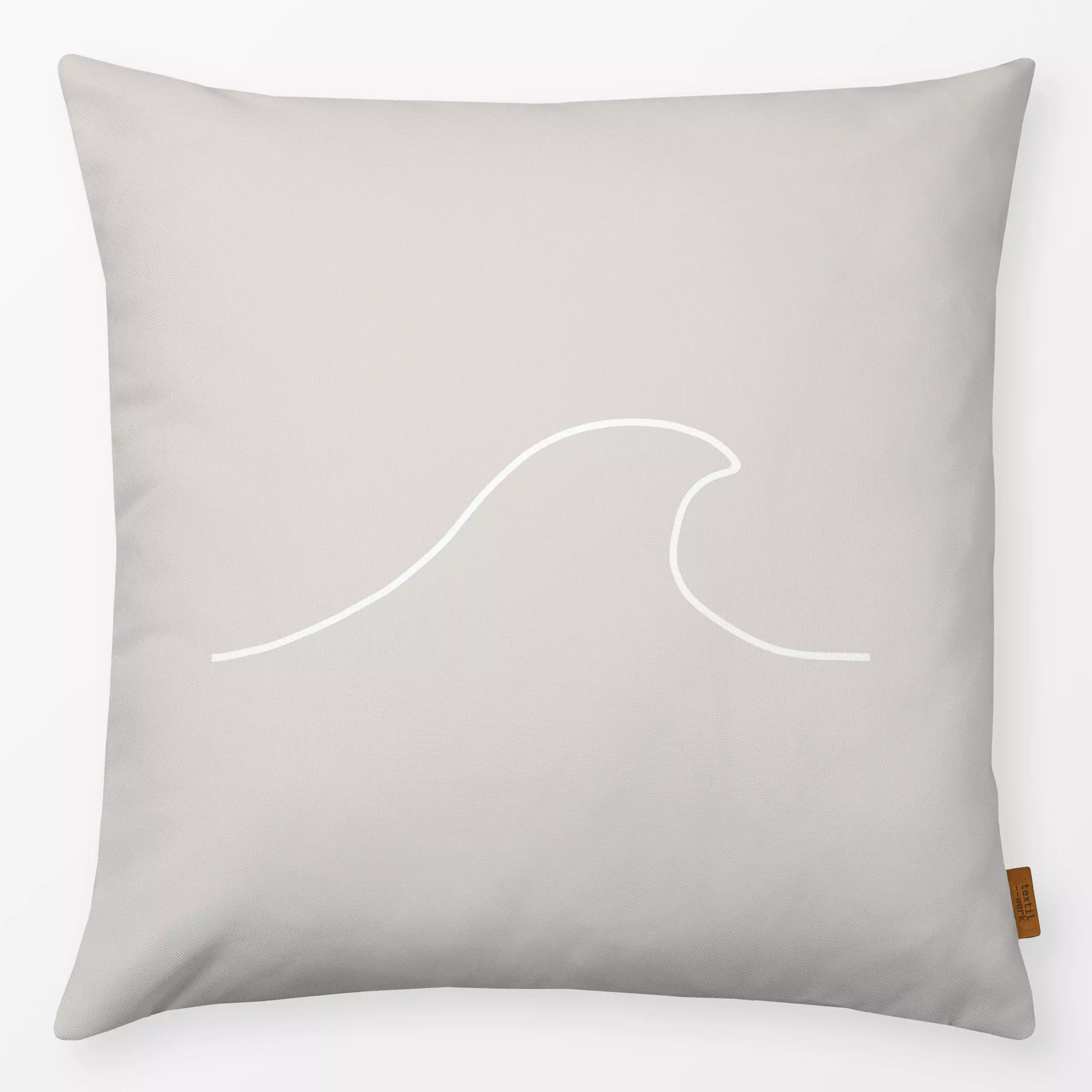 Kissen Minimal Wave sand beige - Natur & Landschaft, Sommer, Symbole & Muster - von „Karen Menzenbach"; linie, Linien, abstr...