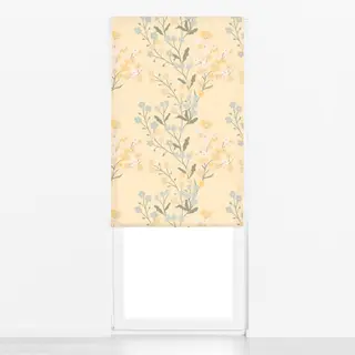 Raffrollo Gelbe Blumen Cottage Landhaus
